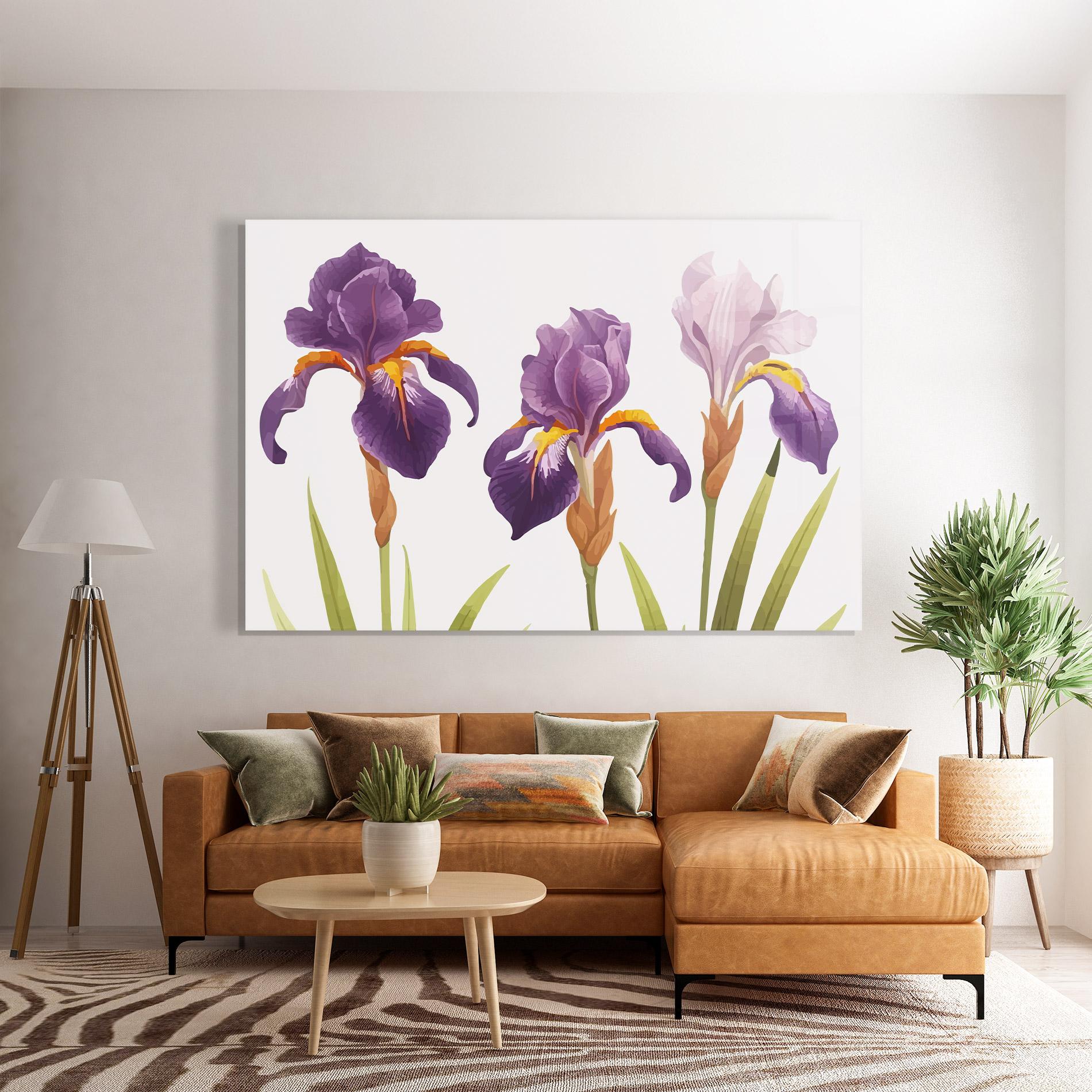 Tablou Sticla Iris Leaf mockup 7