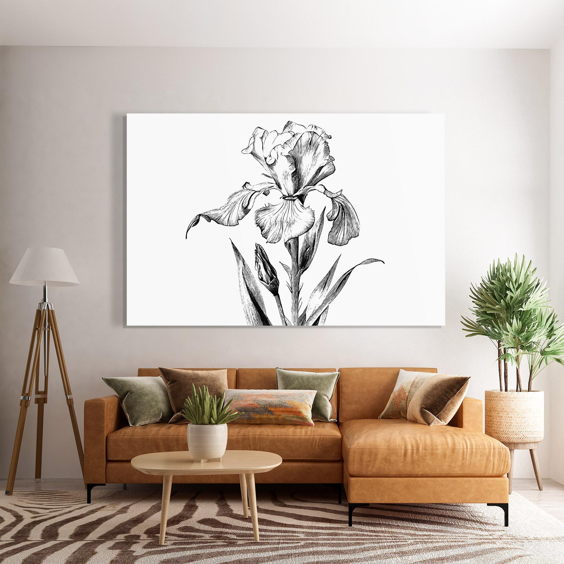 Tablou Sticla Iris Sketch mockup 7