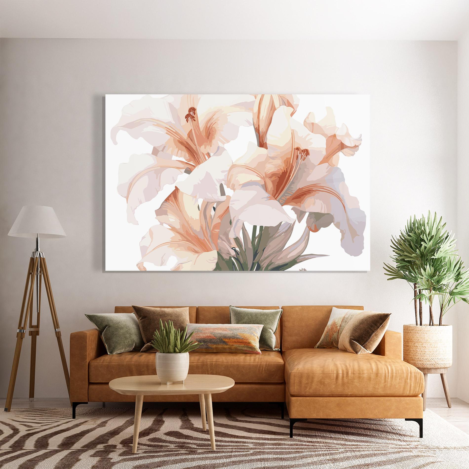 Tablou Sticla Light Orange Iris mockup 7