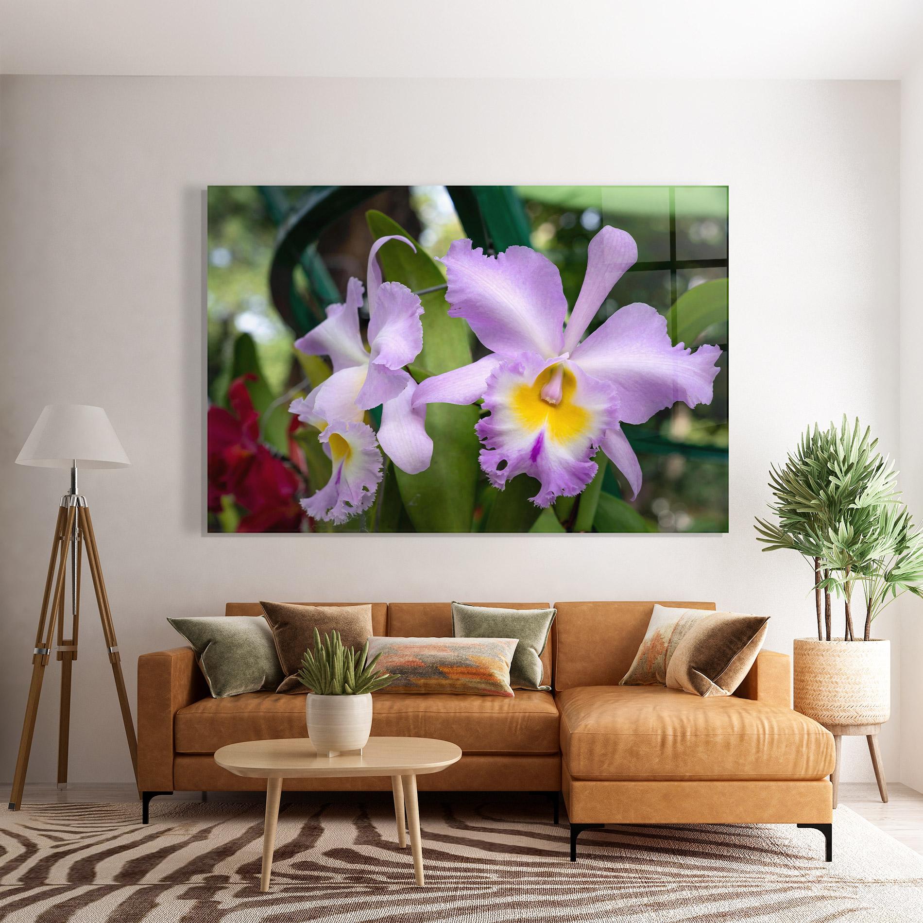 Tablou Sticla Light Purple Iris mockup 7
