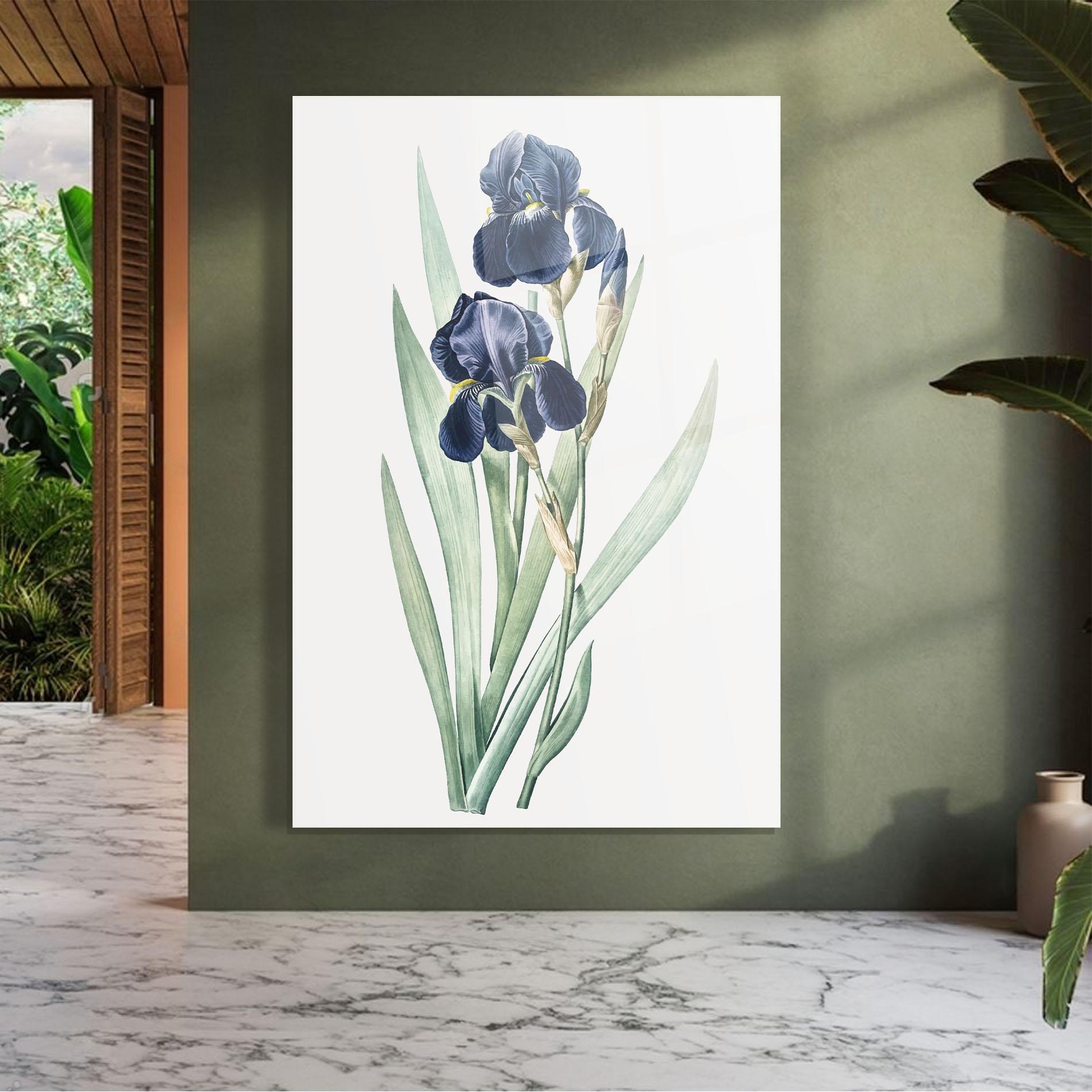 Tablou Sticla Dark Blue Iris mockup 7