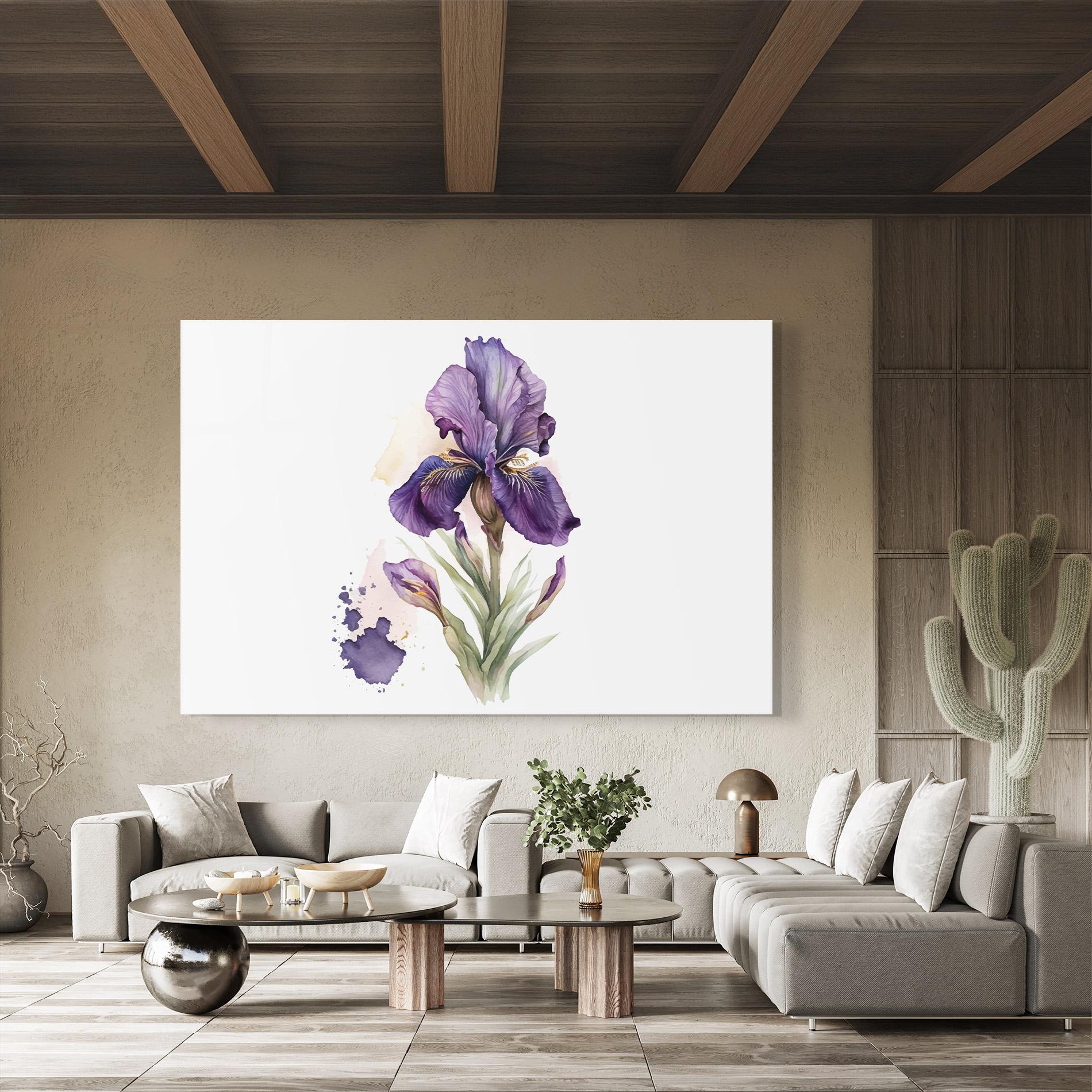 Tablou Sticla Beautiful Purple Iris mockup 8