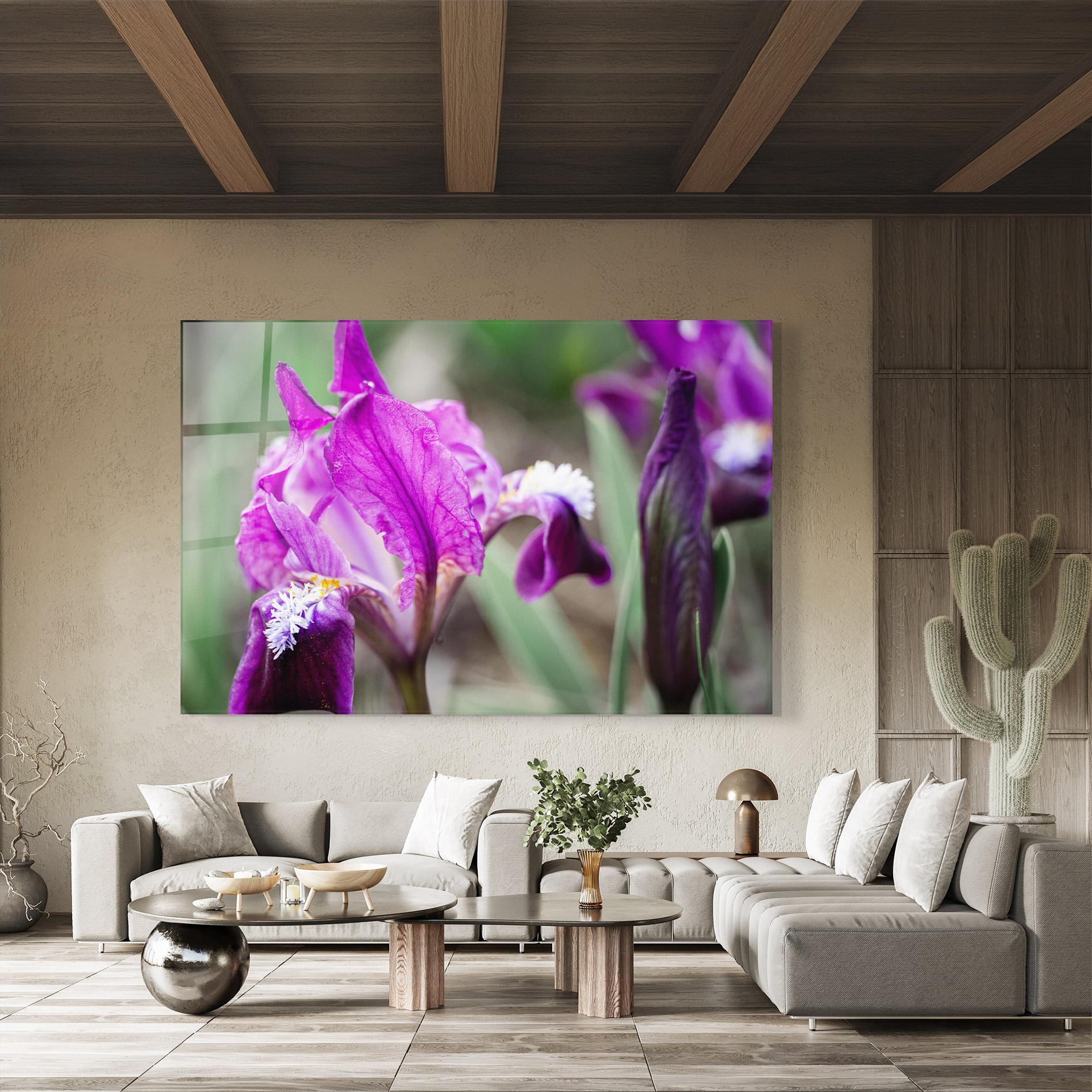 Tablou Sticla Dark Pink Iris mockup 8