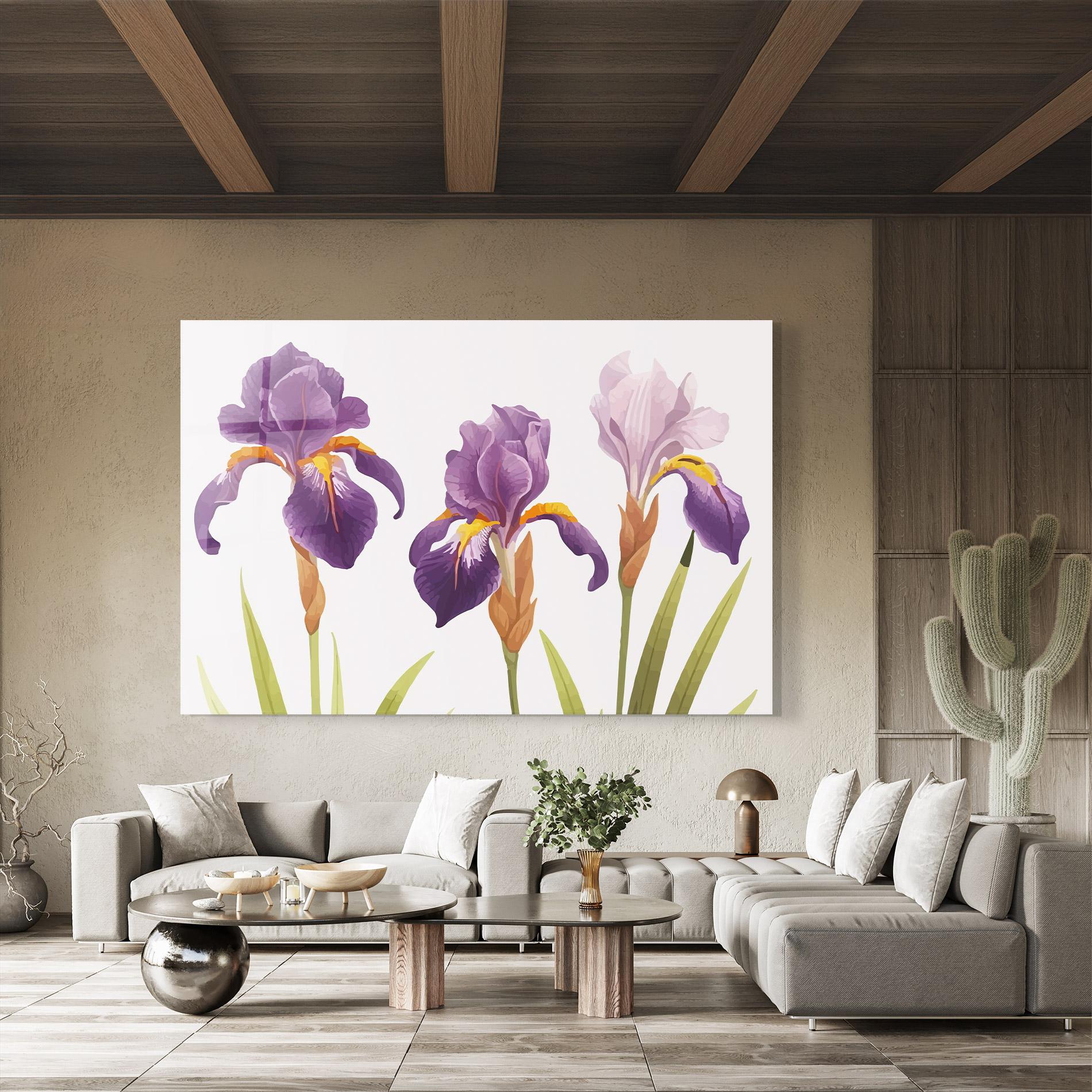 Tablou Sticla Iris Leaf mockup 8