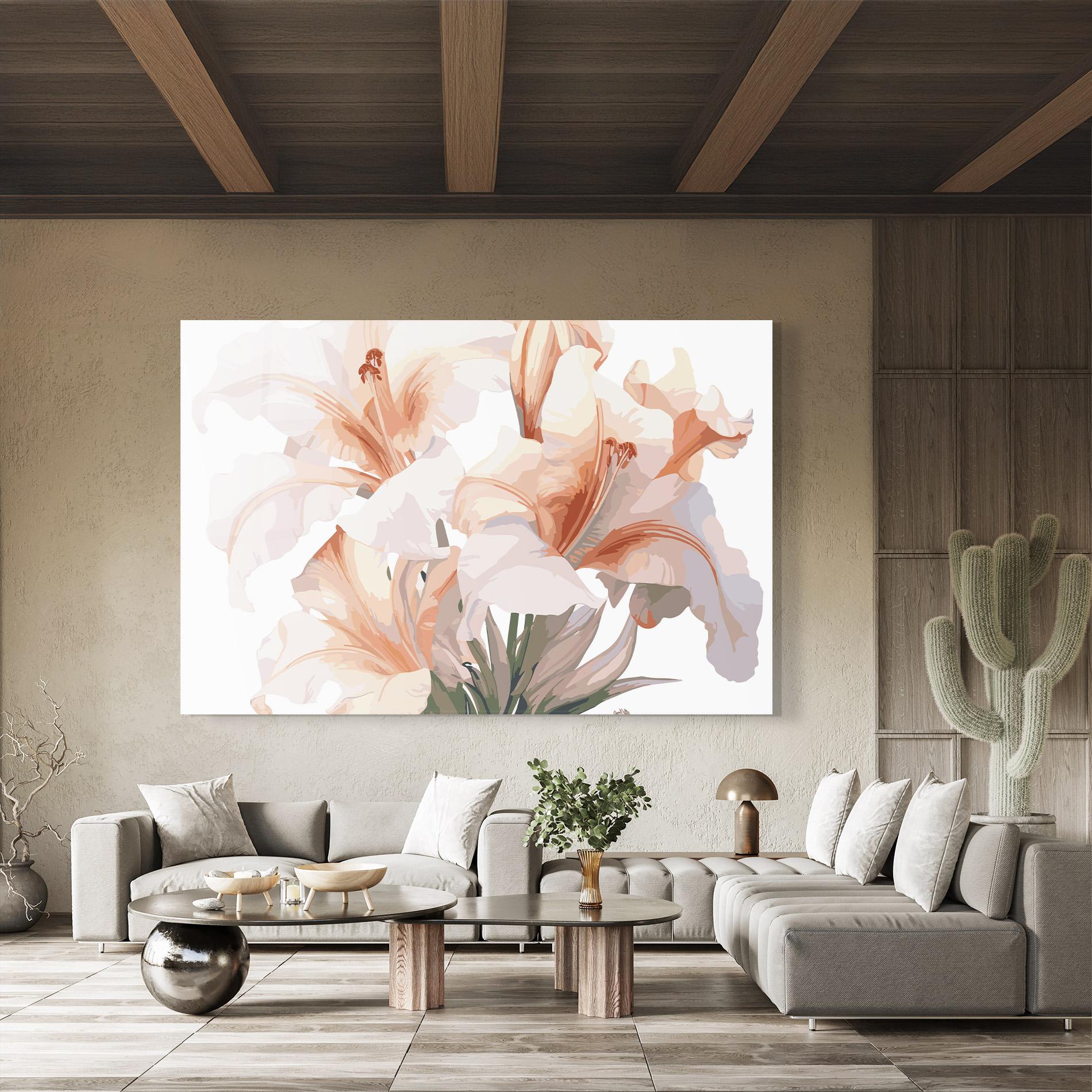 Tablou Sticla Light Orange Iris mockup 8