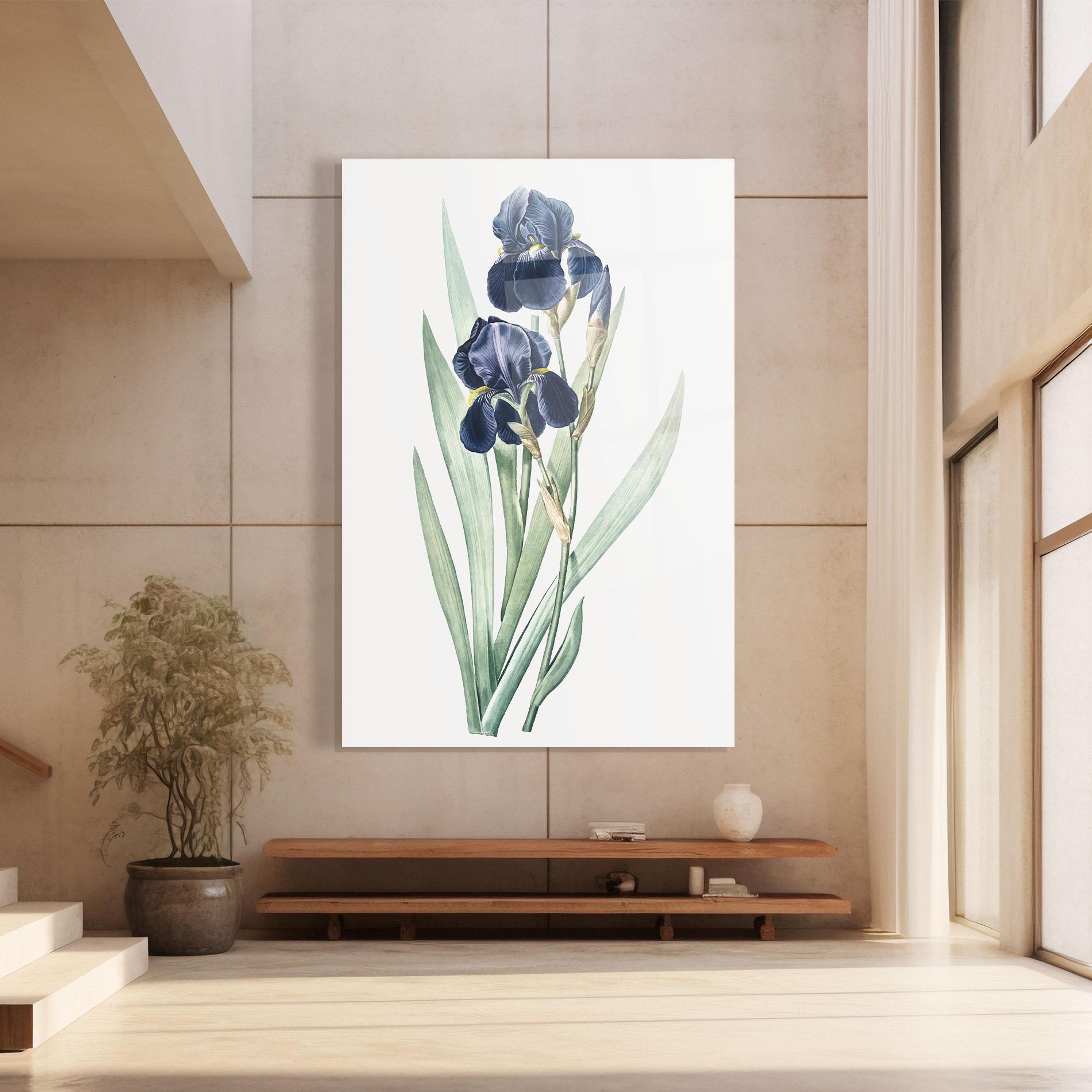 Tablou Sticla Dark Blue Iris mockup 8