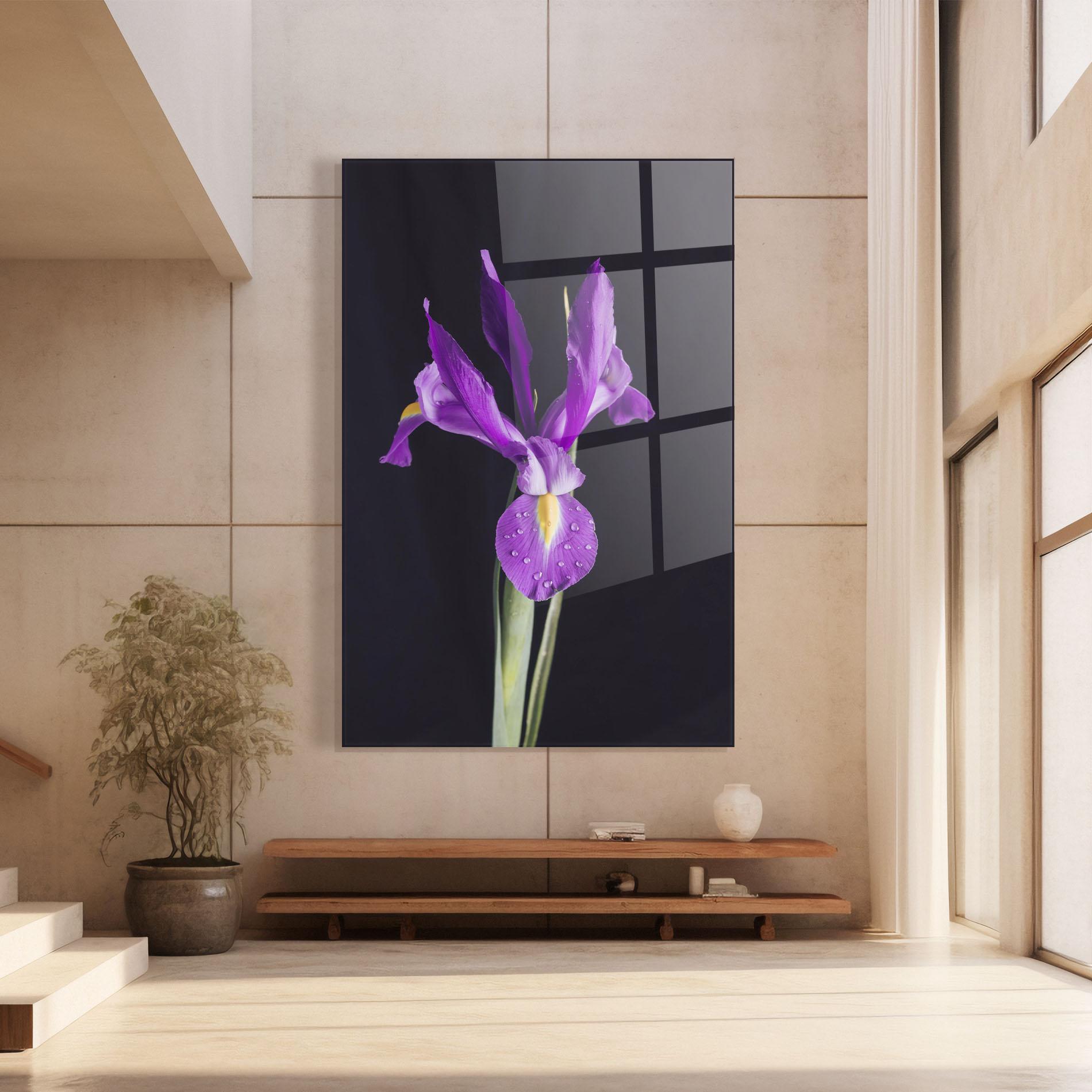 Tablou Sticla Fresh Purple Iris mockup 8