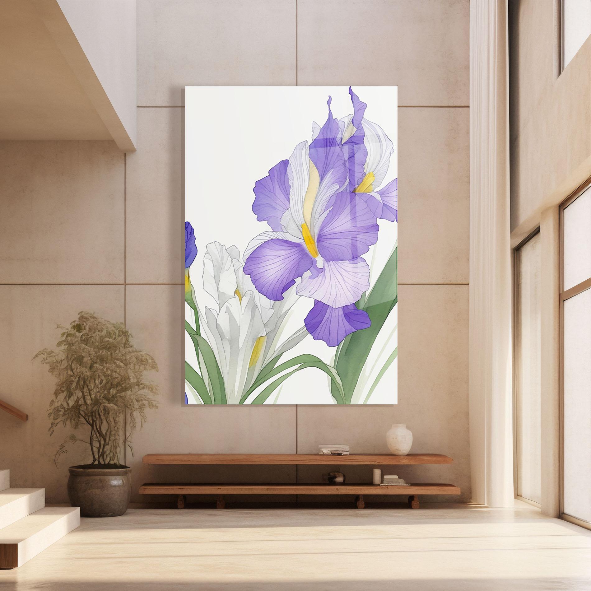 Tablou Sticla Irirs Hand Drawn mockup 8