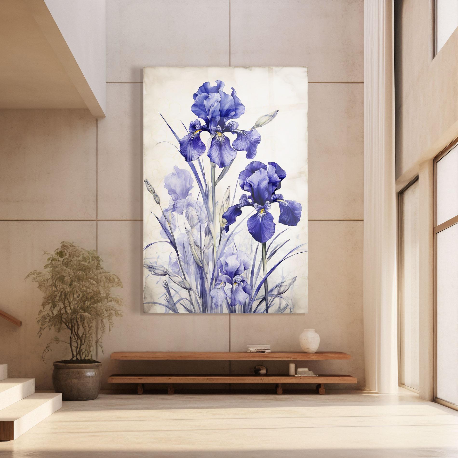 Tablou Sticla Irises Painting mockup 8