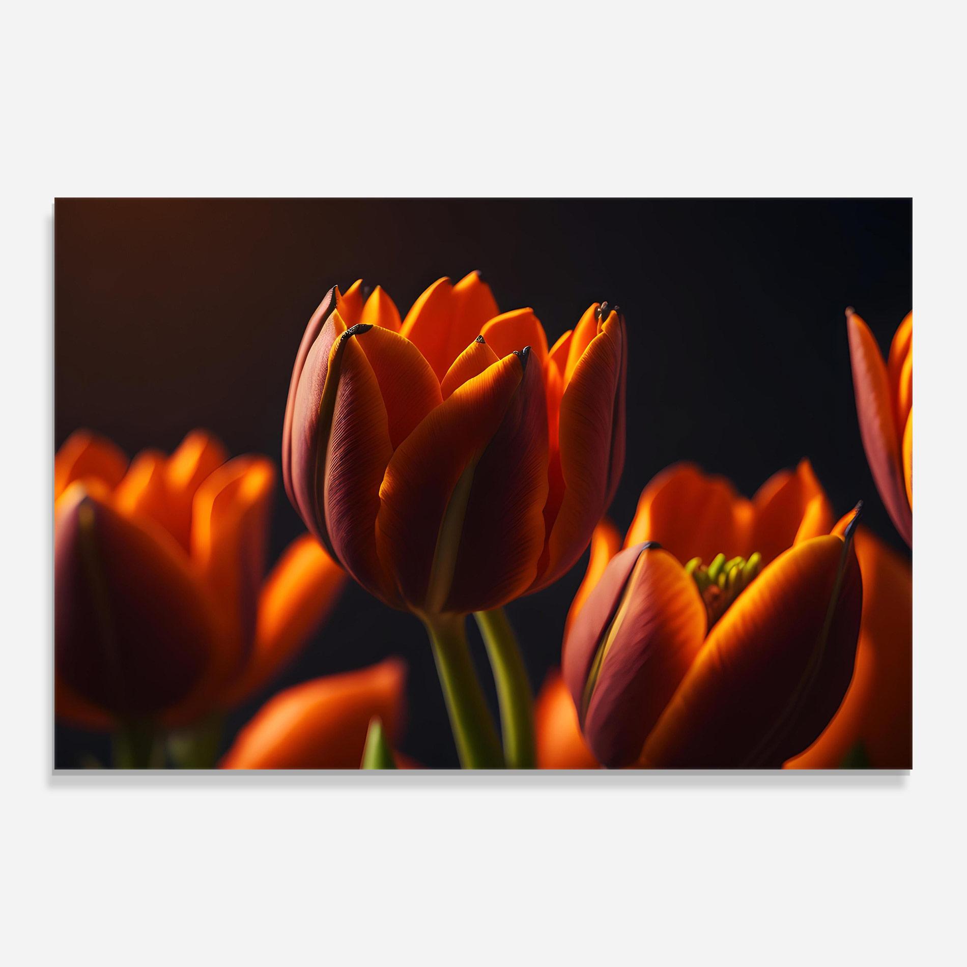 Tablou Sticla Close Up Orange Tulip mockup 0