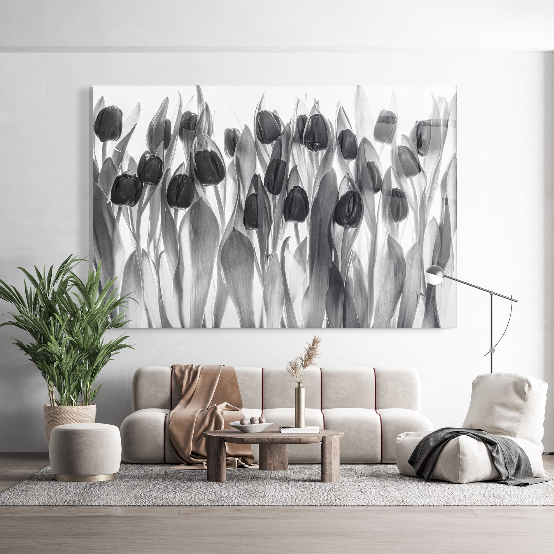 Tablou Sticla Grey Tulips mockup 9