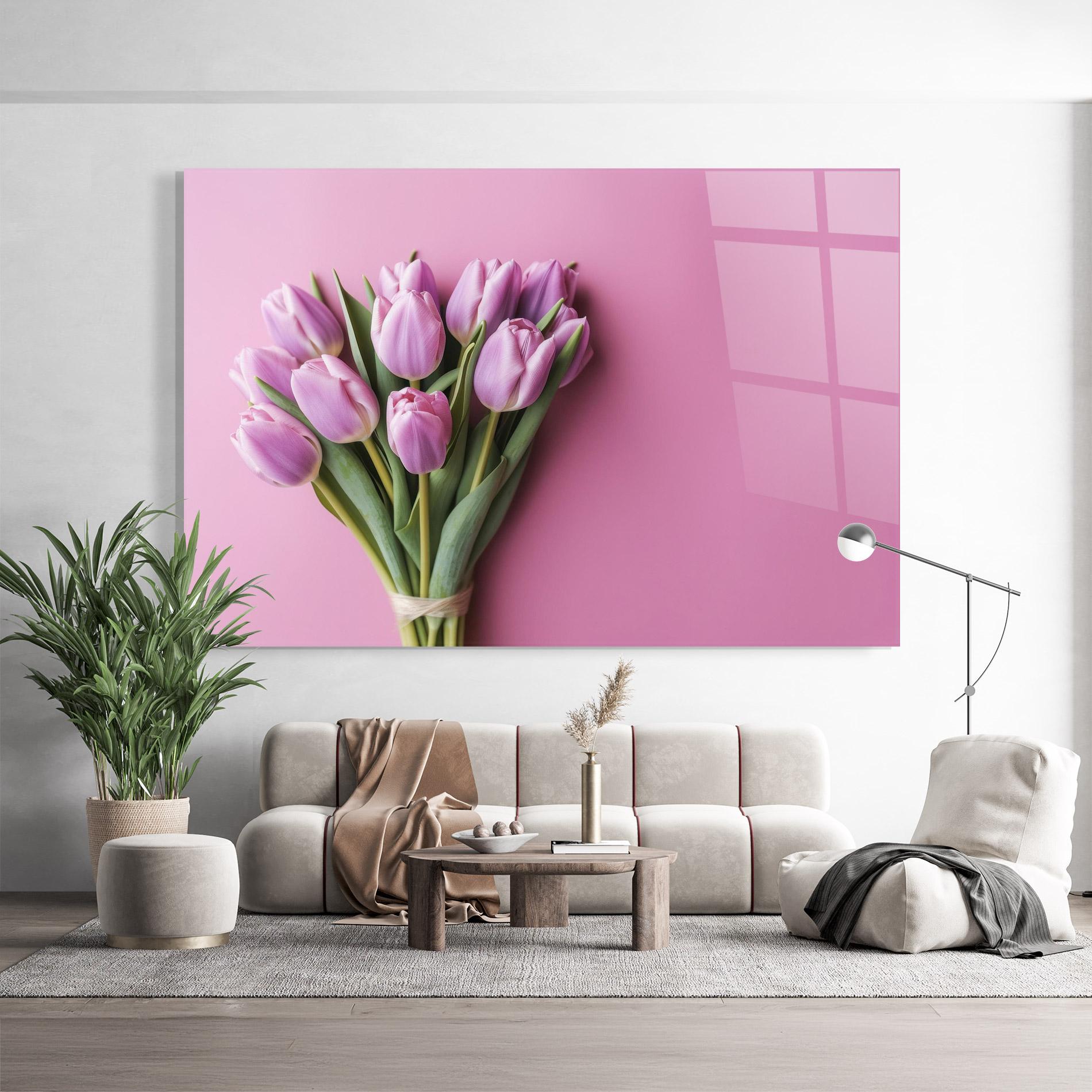 Tablou Sticla Light Purple Bpuquet mockup 9