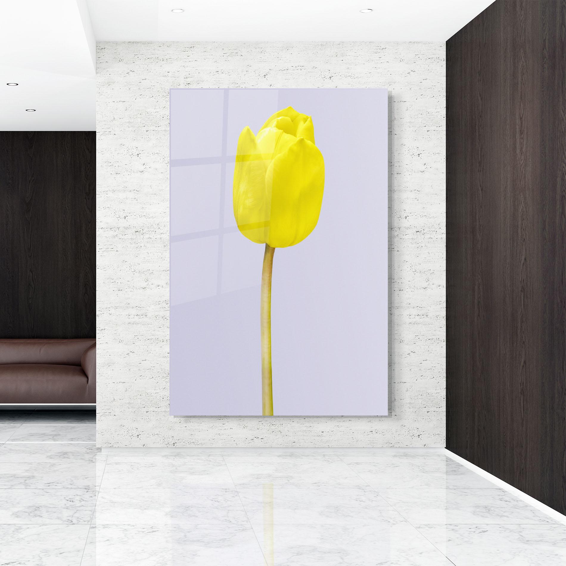 Tablou Sticla One Yellow Tulip mockup 9