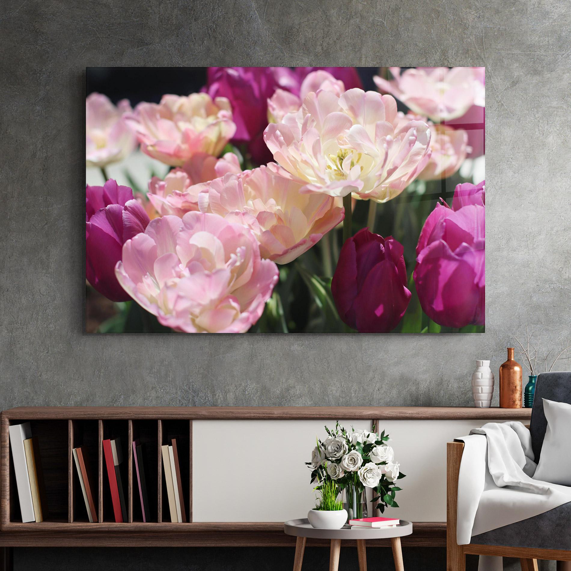 Tablou Sticla Opened Tulips mockup 2