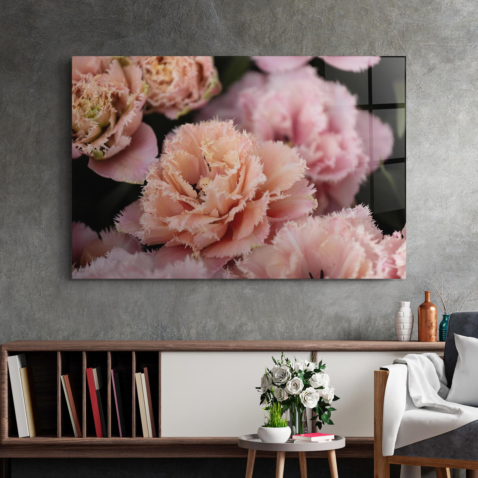 Tablou Sticla Pastel Fringed Tulips mockup 2