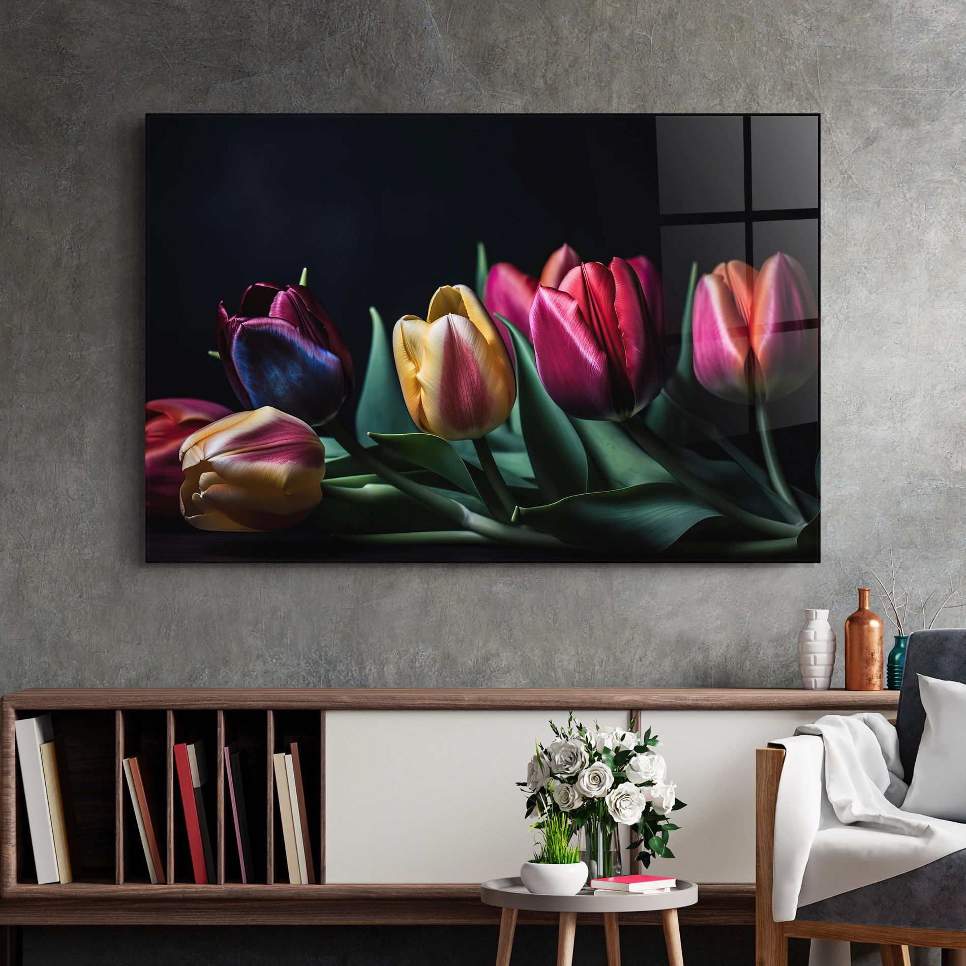 Pink Yellow Tulips mockup 2