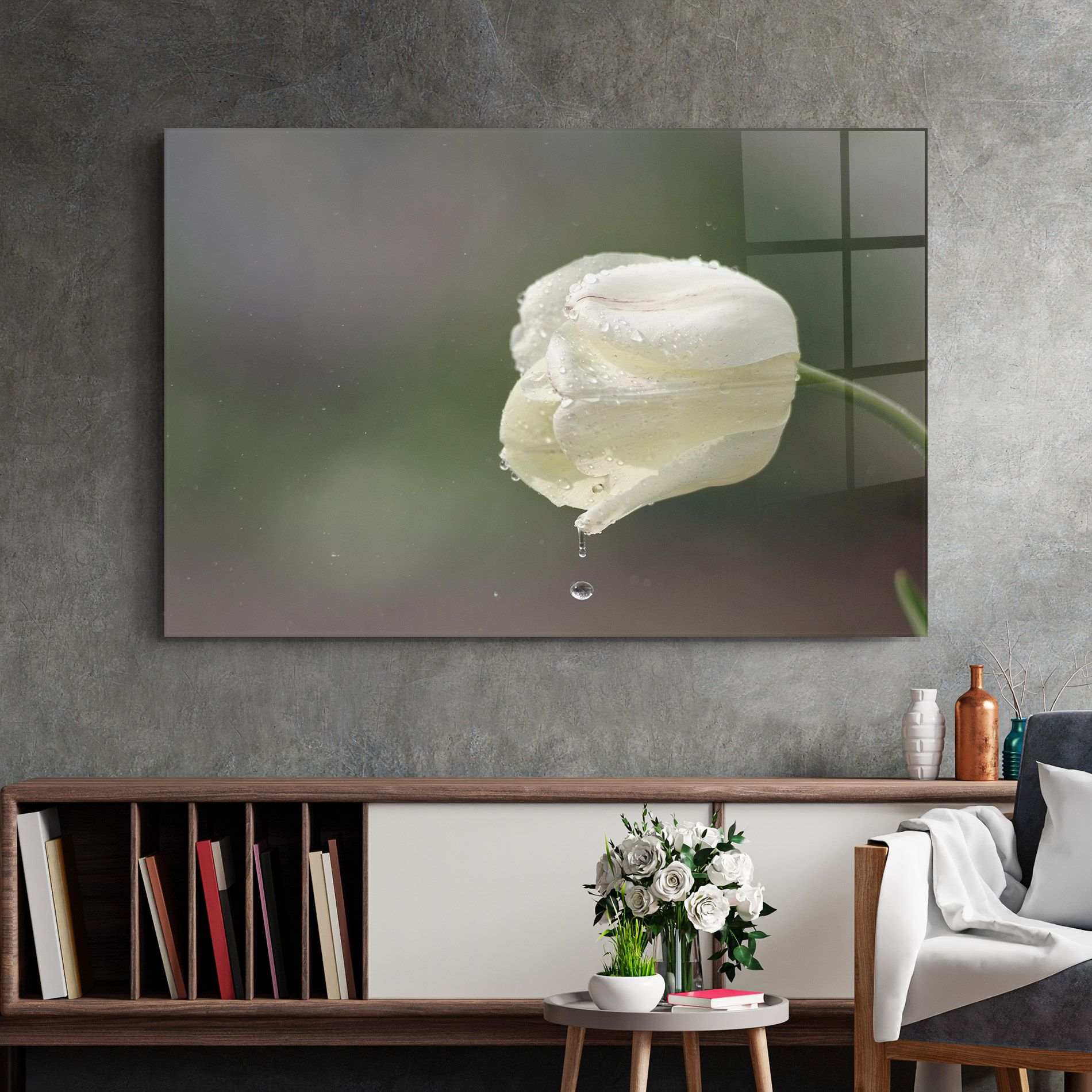 White Single Tulip mockup 2