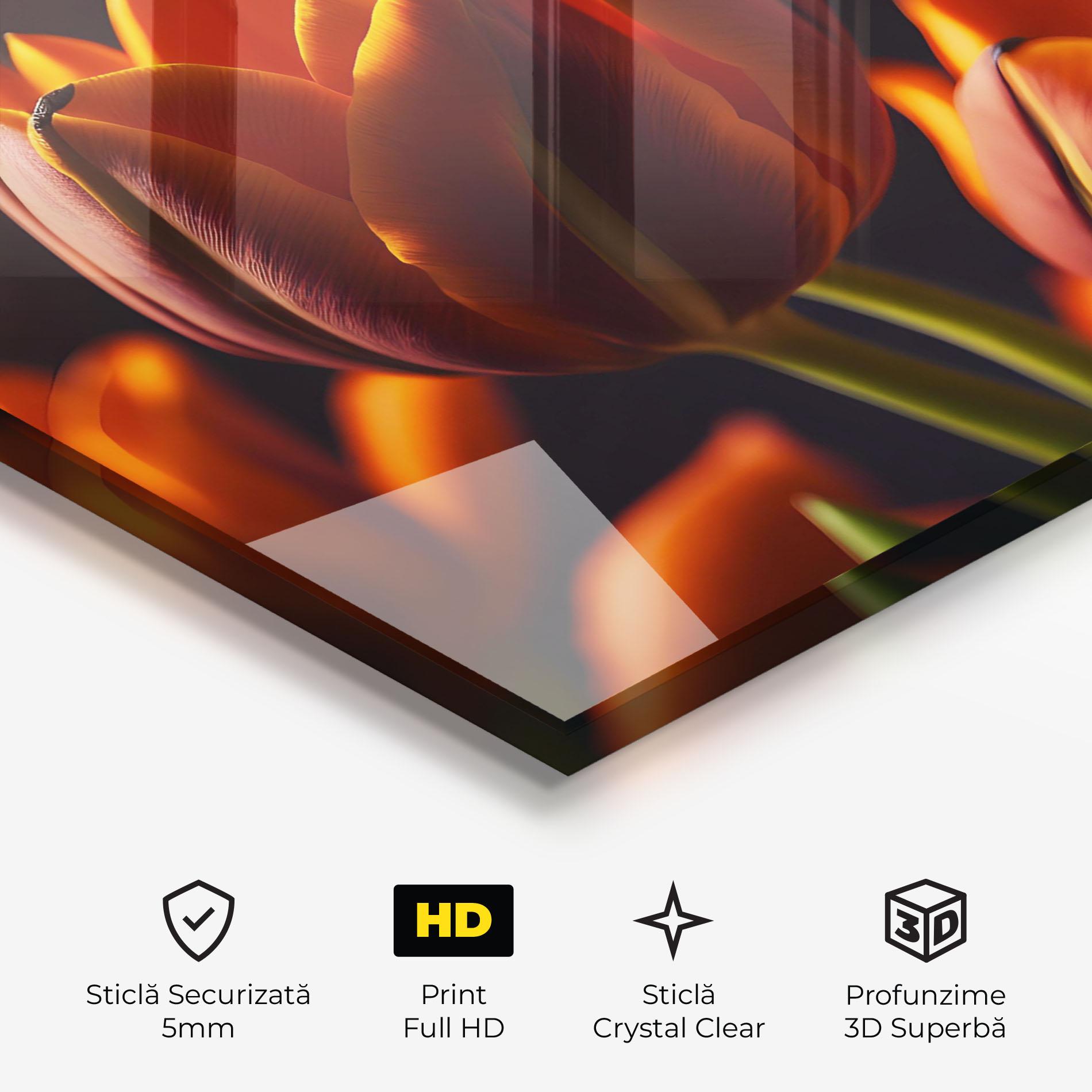 Tablou Sticla Close Up Orange Tulip mockup 3