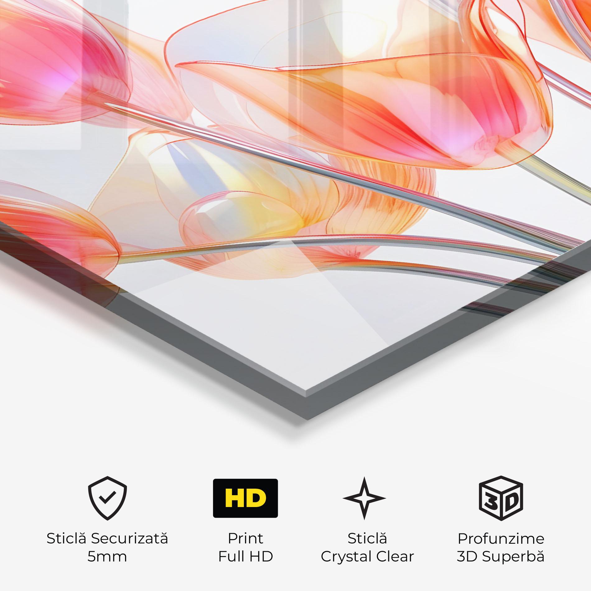 Tablou Sticla Orange Glass Tulip mockup 3