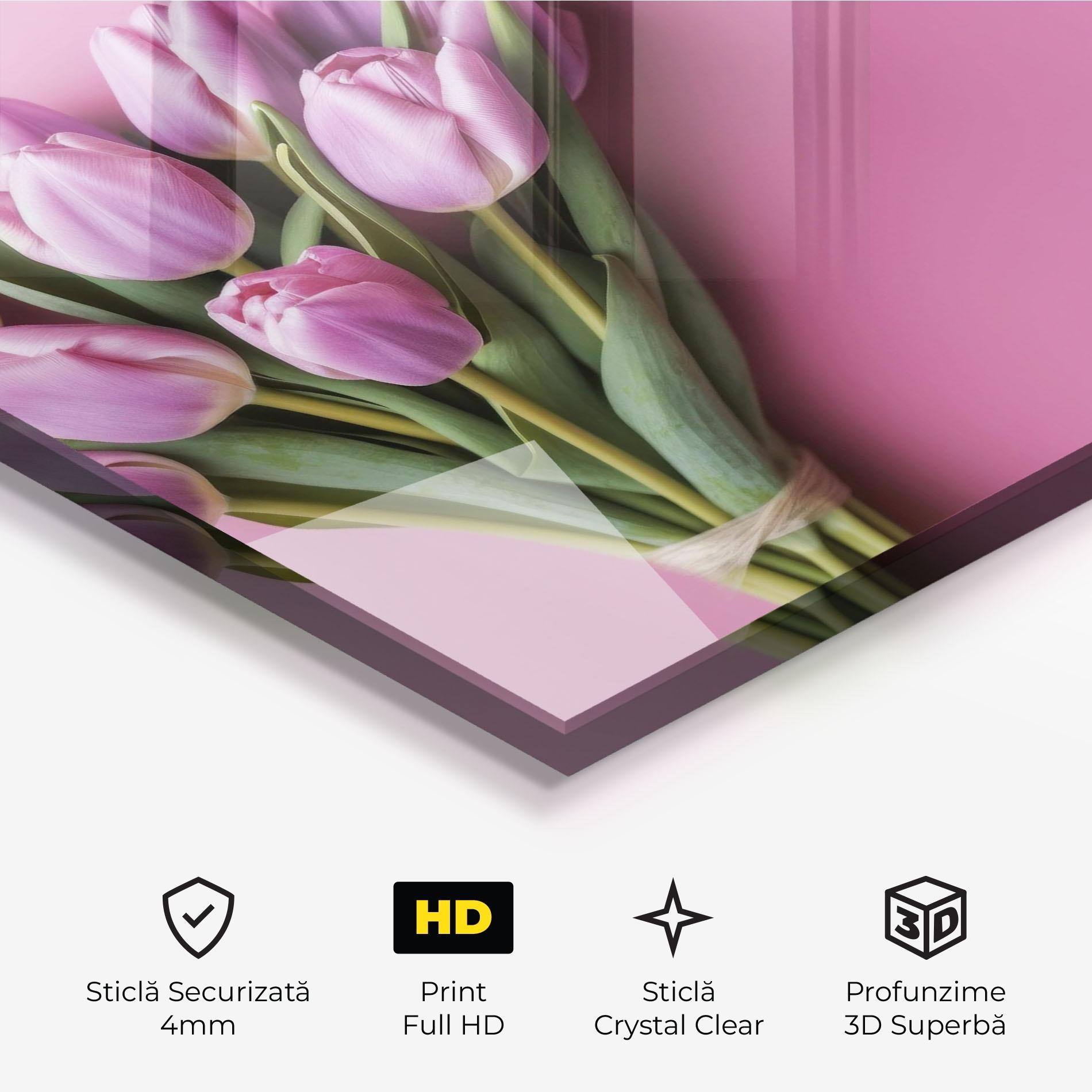 Tablou Sticla Light Purple Bpuquet mockup 3