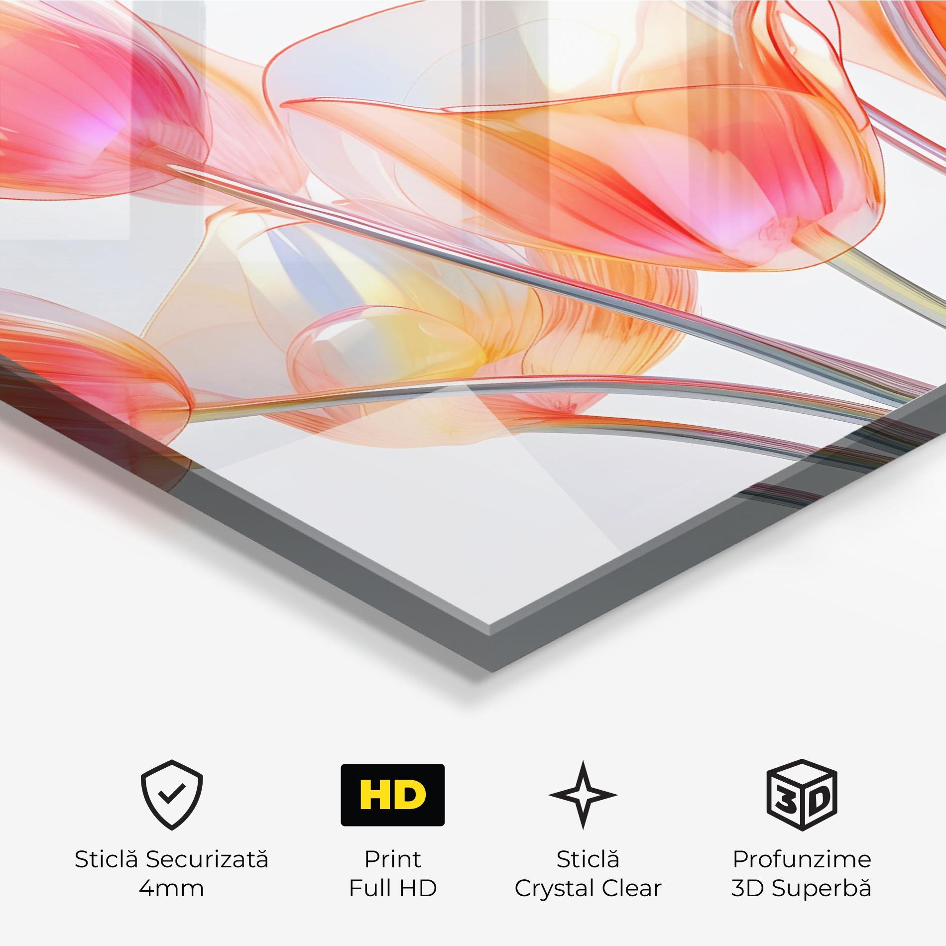 Tablou Sticla Orange Glass Tulip mockup 3