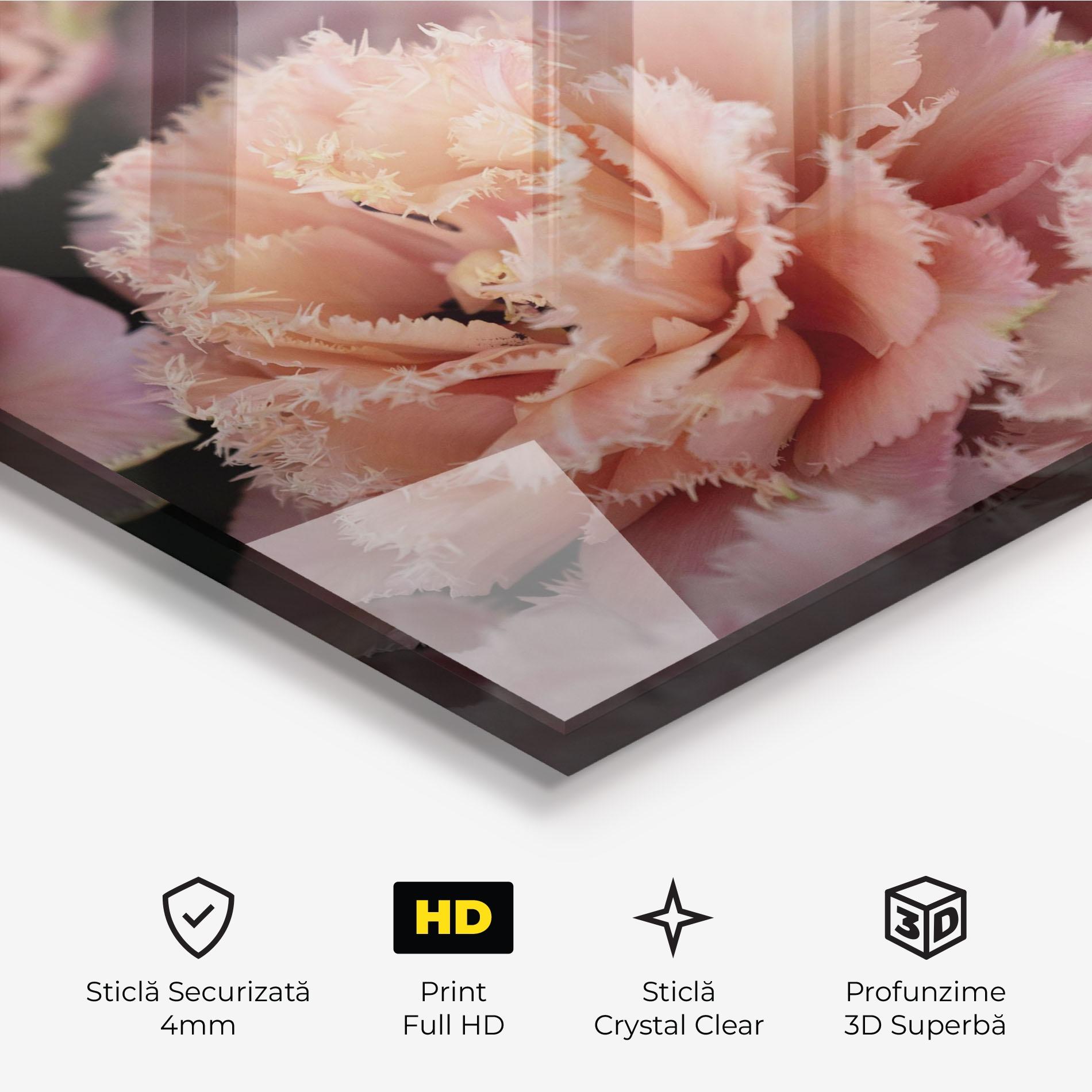 Tablou Sticla Pastel Fringed Tulips mockup 3