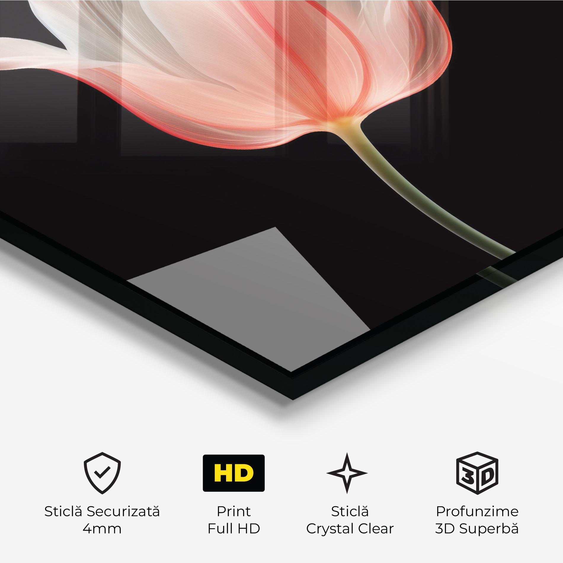 Tablou Sticla Pastel Pink Tulip mockup 3