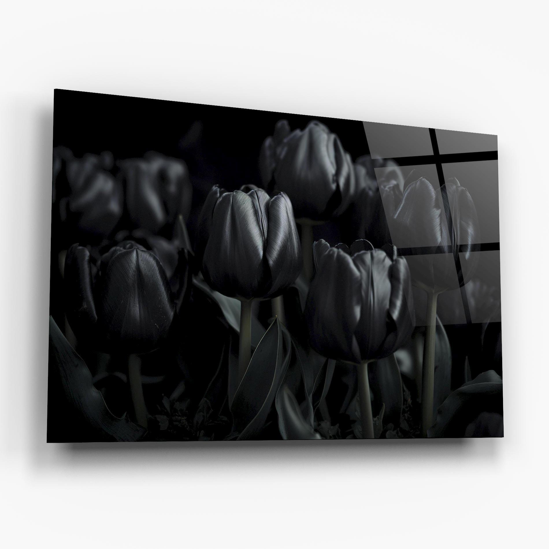 Tablou Sticla Black Tulips mockup 6
