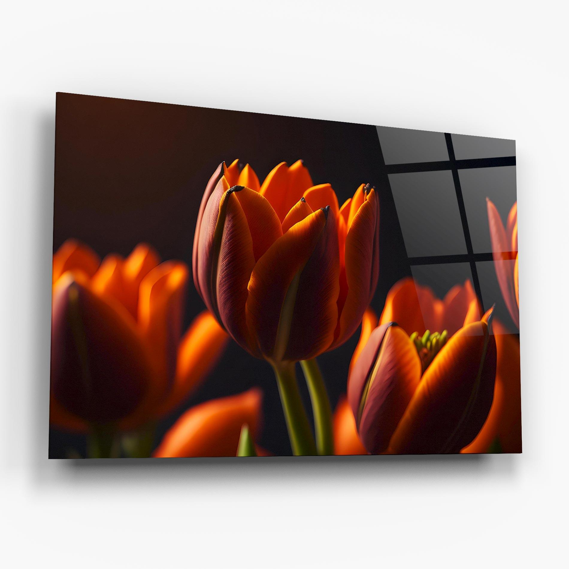 Tablou Sticla Close Up Orange Tulip mockup 6