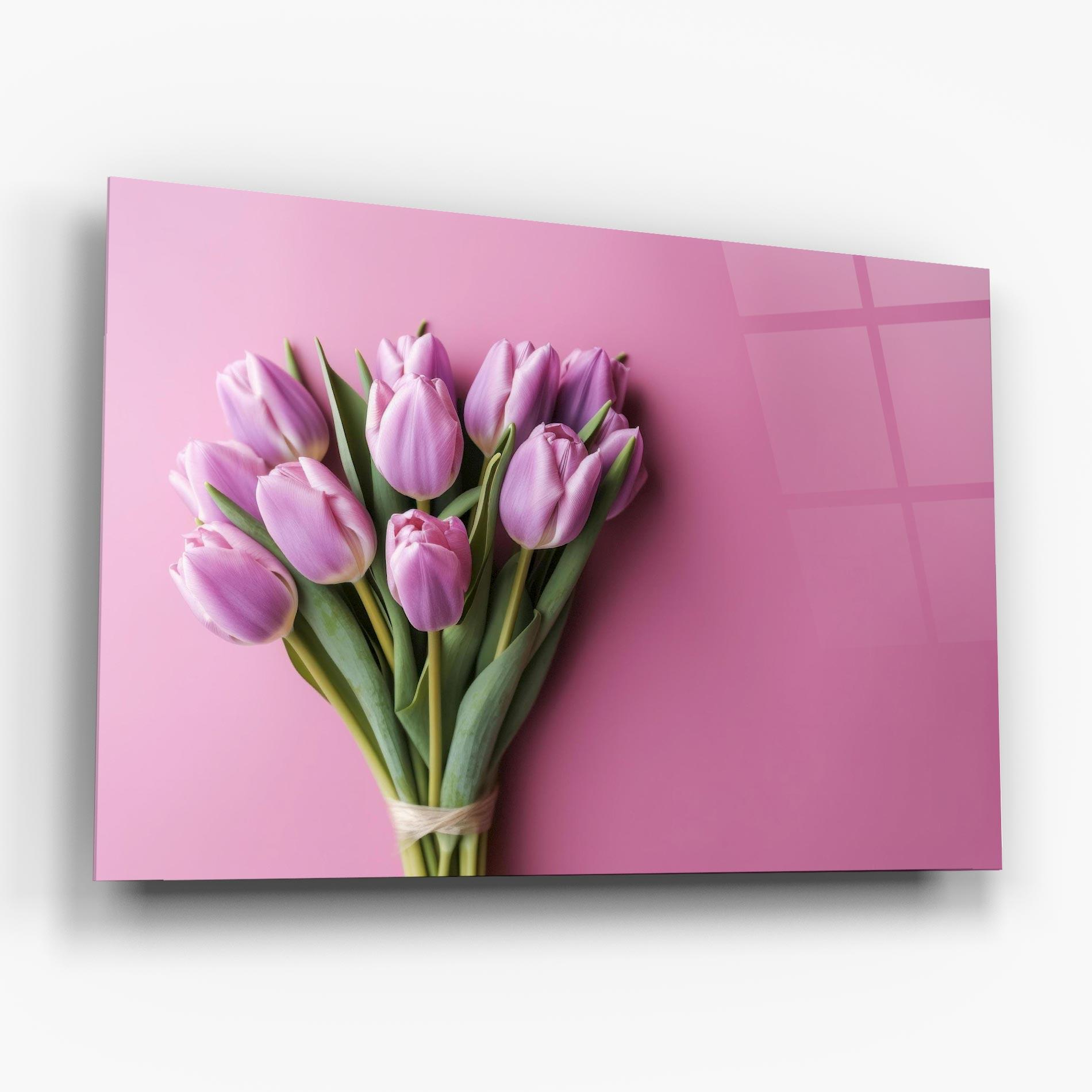 Tablou Sticla Light Purple Bpuquet mockup 6