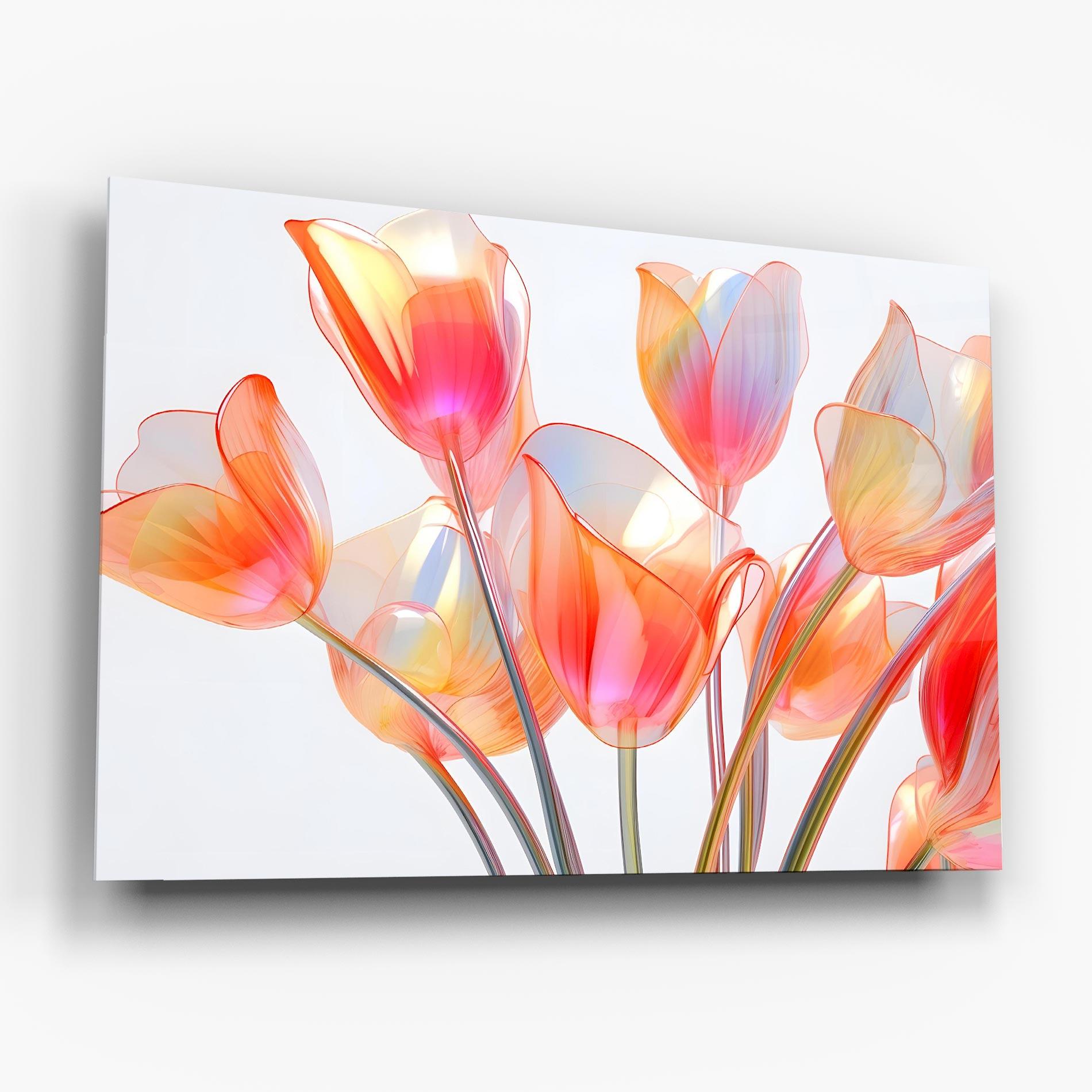 Tablou Sticla Orange Glass Tulip mockup 6