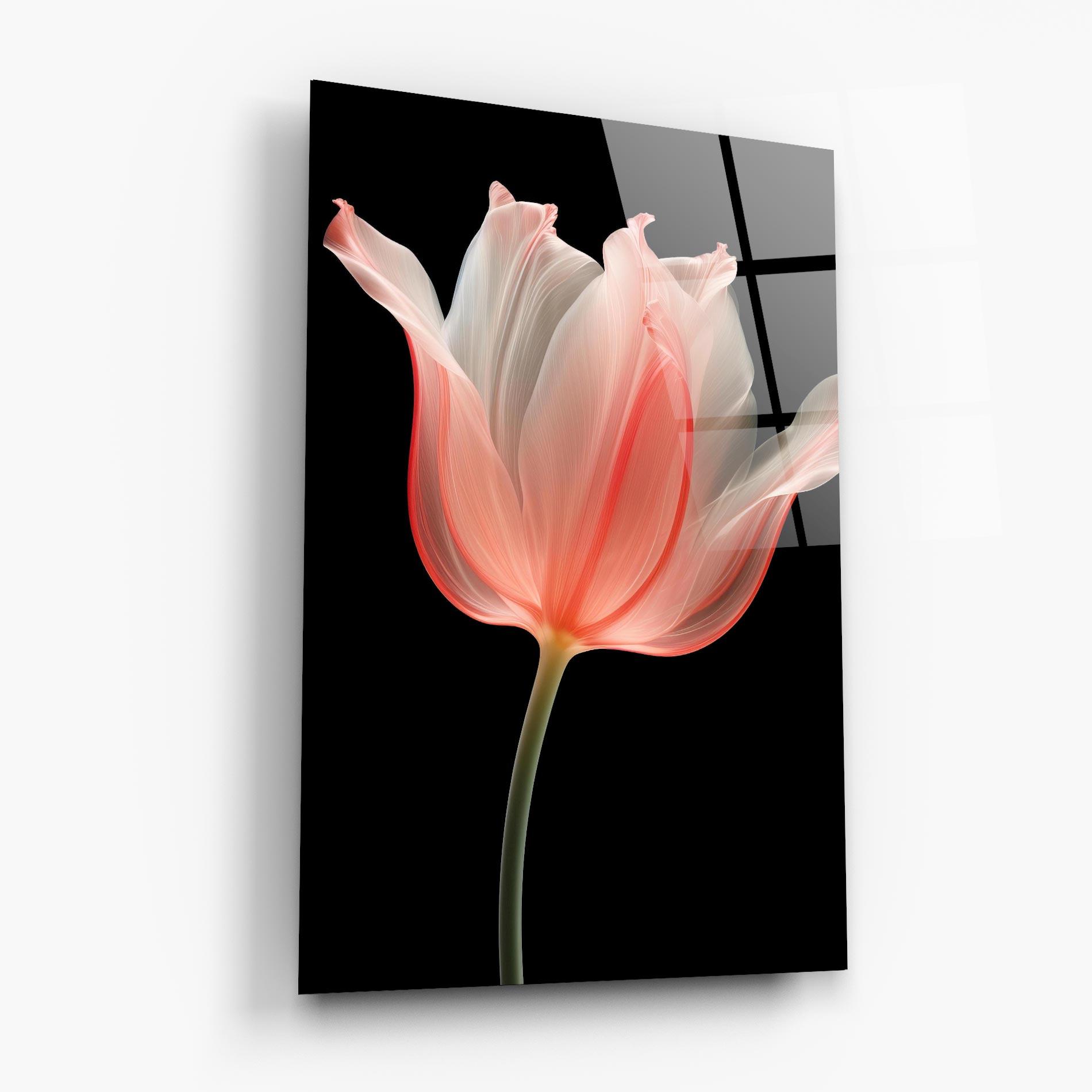 Tablou Sticla Pastel Pink Tulip mockup 6