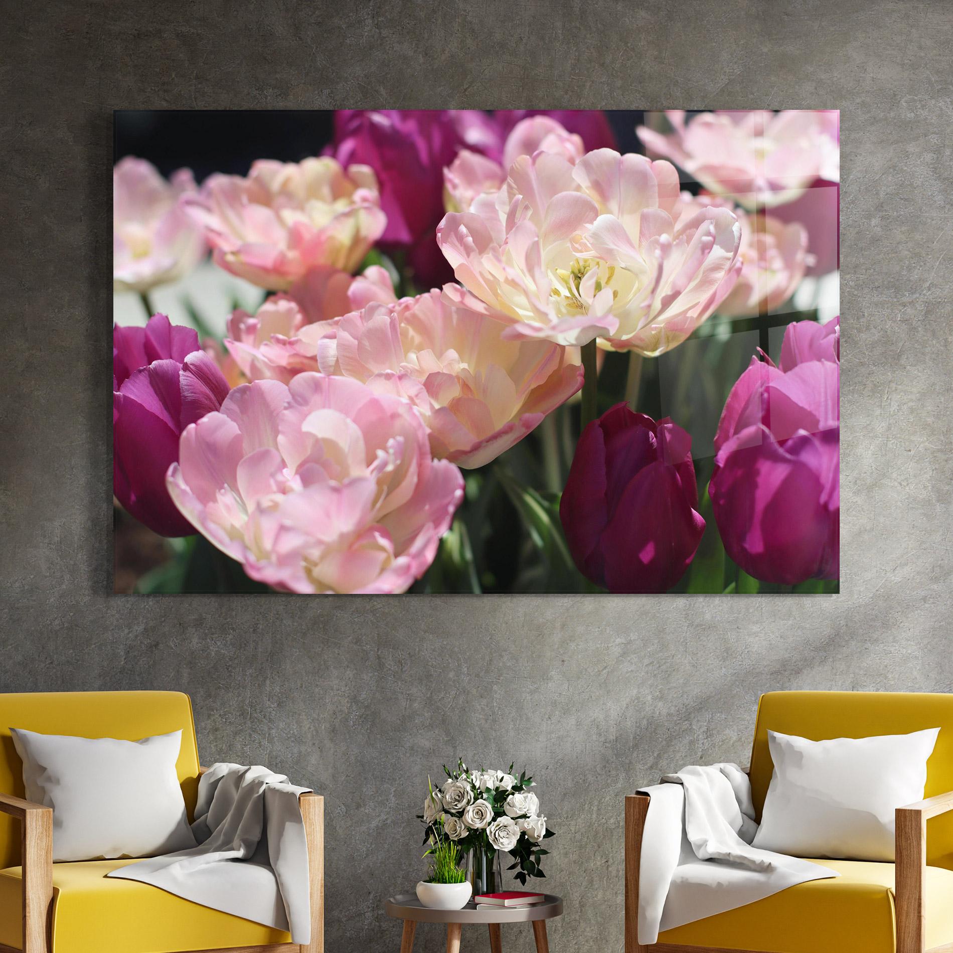 Tablou Sticla Opened Tulips mockup 4