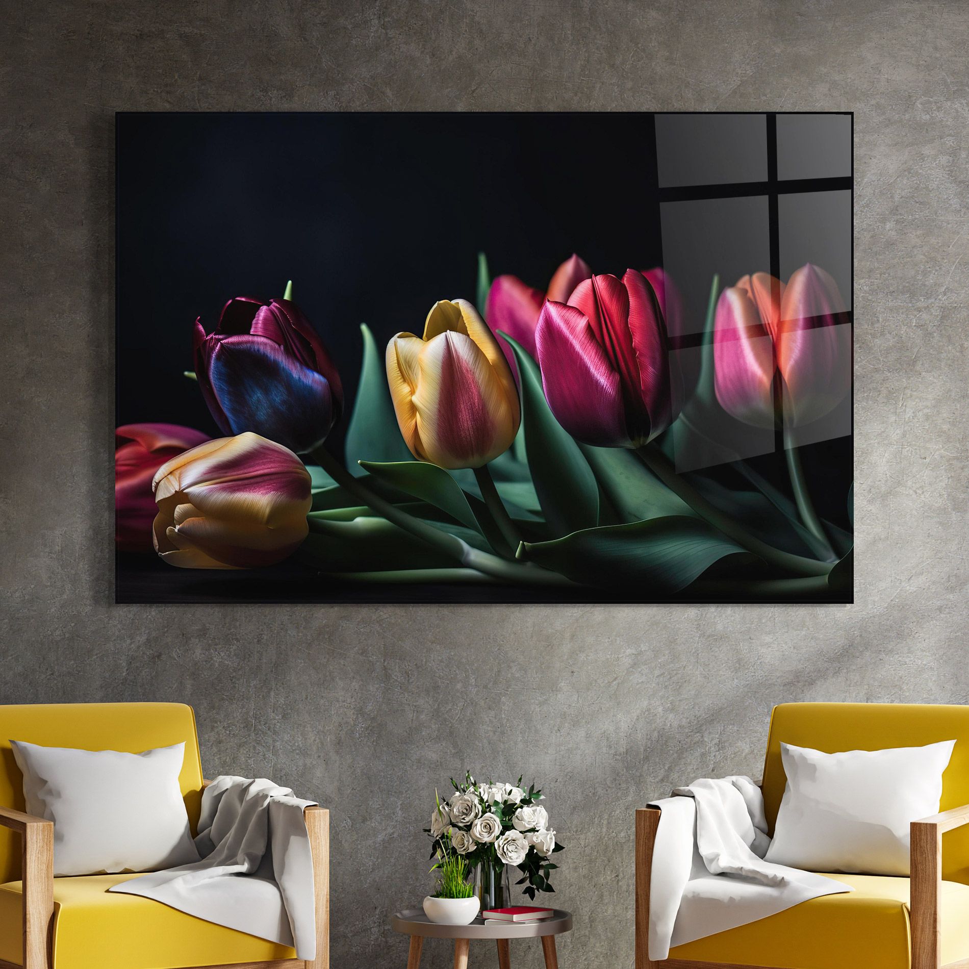 Pink Yellow Tulips mockup 4