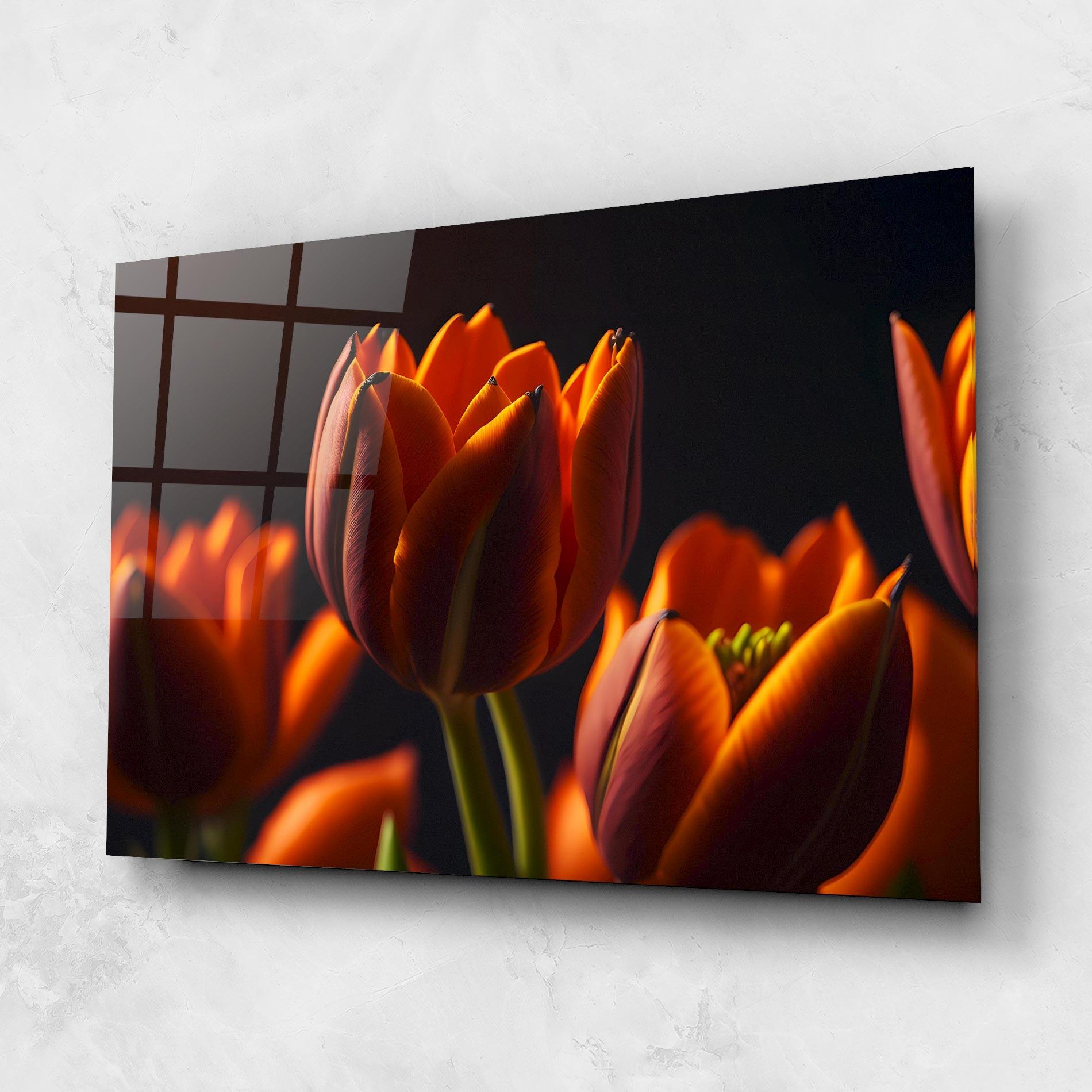 Tablou Sticla Close Up Orange Tulip mockup 1