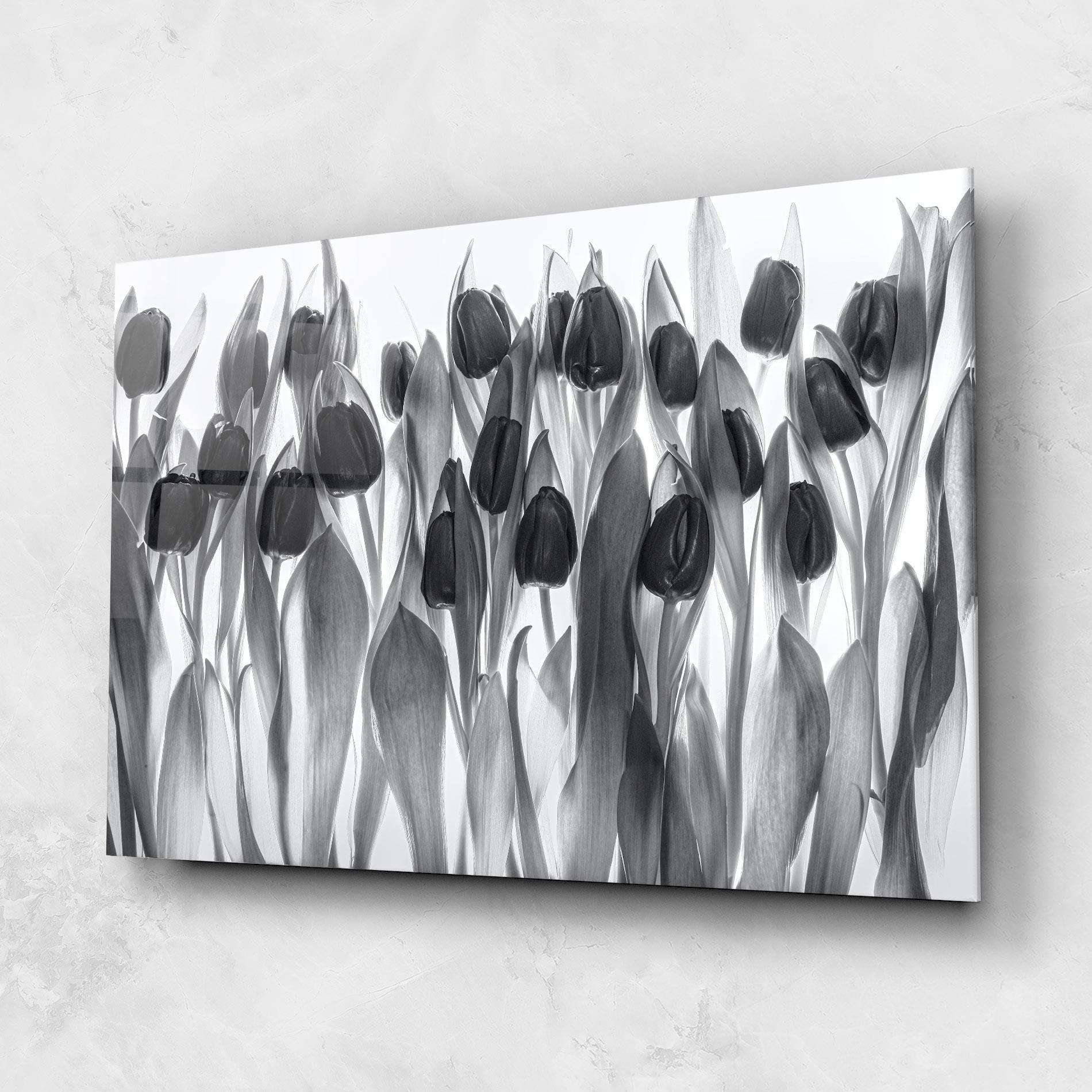 Tablou Sticla Grey Tulips mockup 1