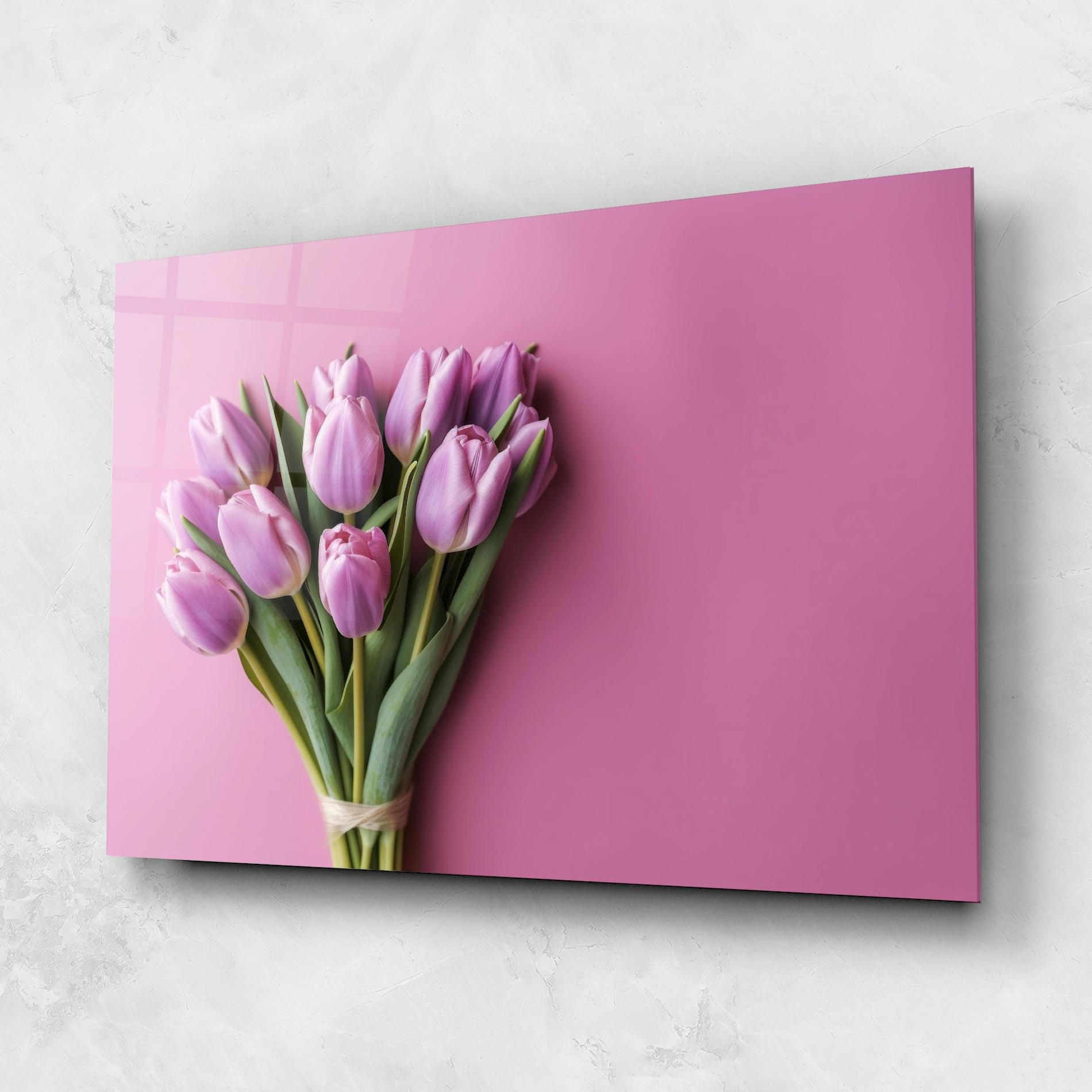 Tablou Sticla Light Purple Bpuquet mockup 1
