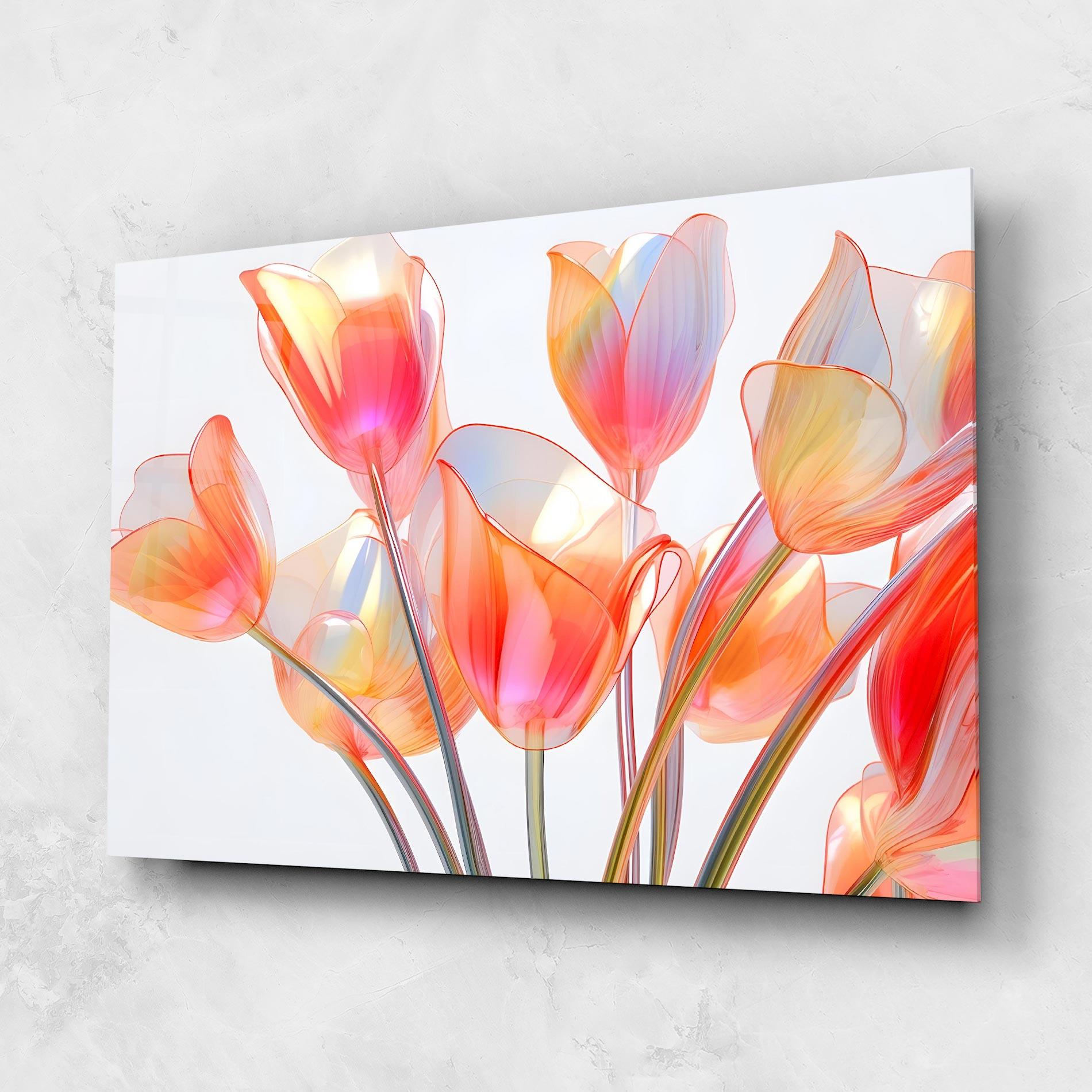 Tablou Sticla Orange Glass Tulip mockup 1