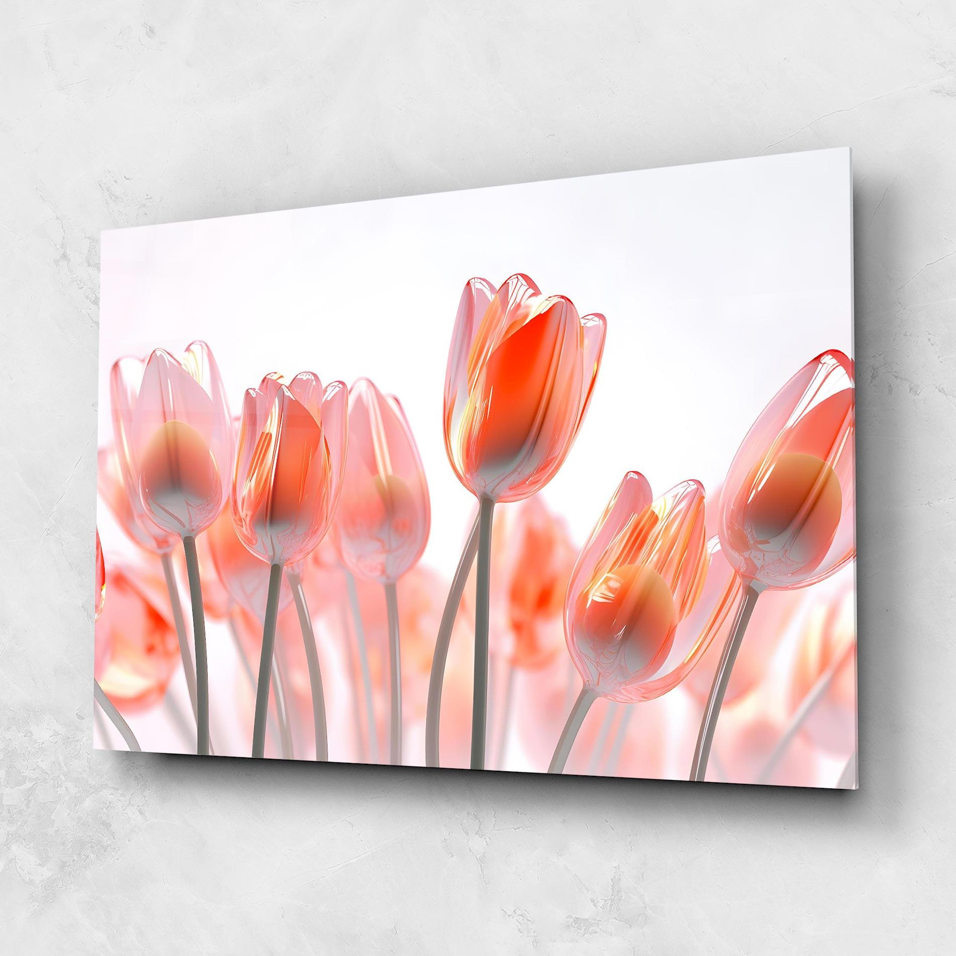 Tablou Sticla Orange Glass Tulips mockup 1