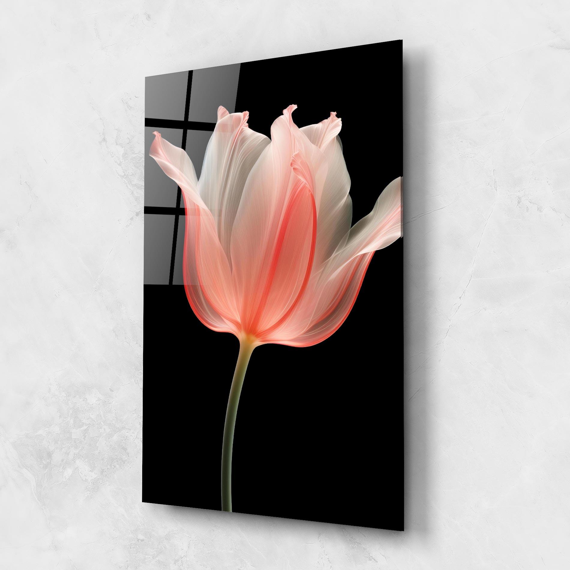 Tablou Sticla Pastel Pink Tulip mockup 1