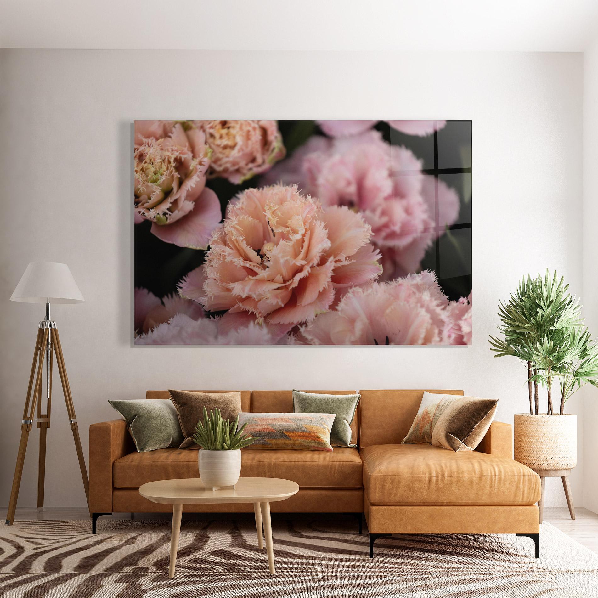 Tablou Sticla Pastel Fringed Tulips mockup 7