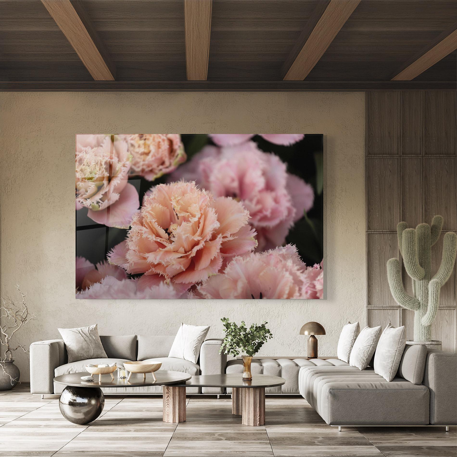 Tablou Sticla Pastel Fringed Tulips mockup 8