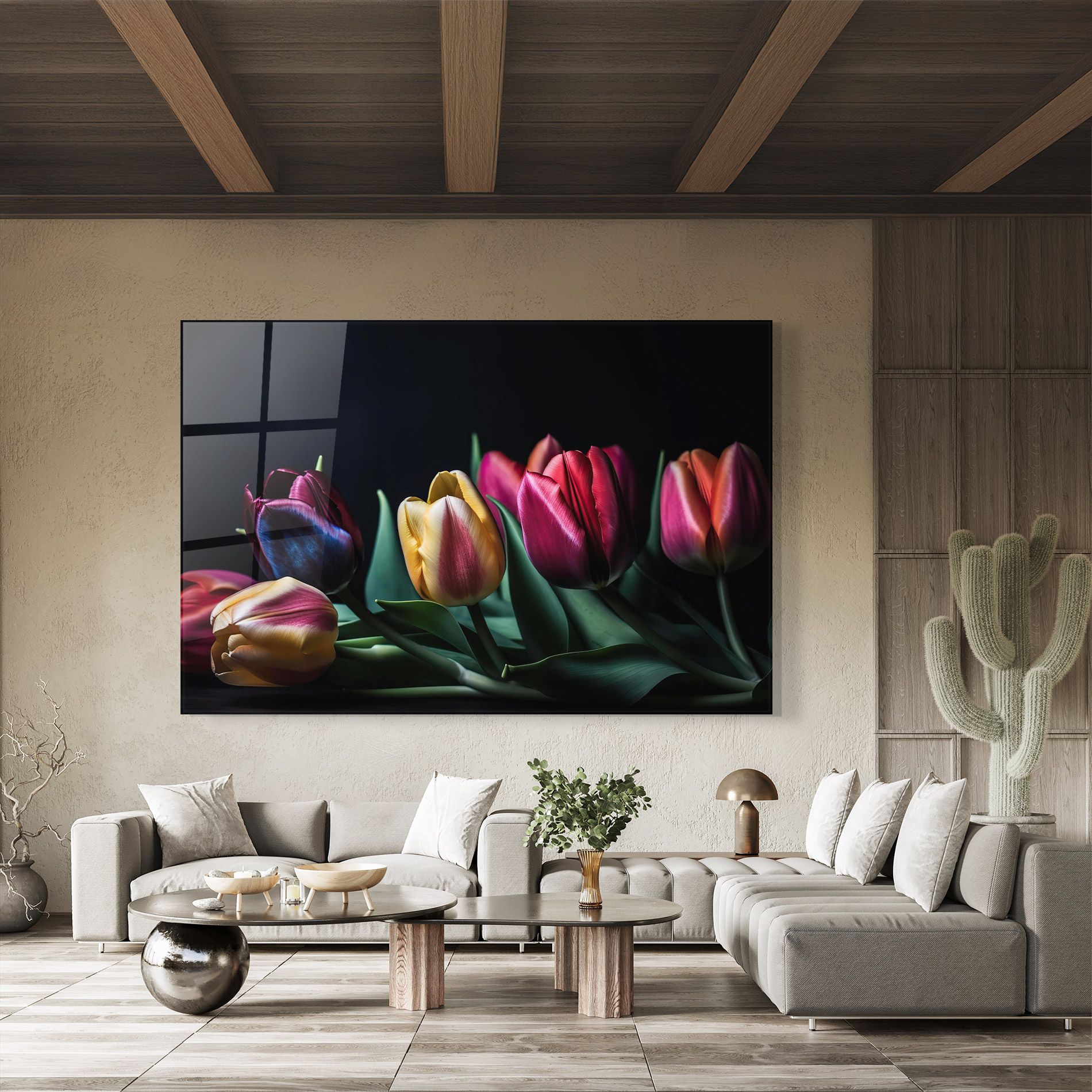 Pink Yellow Tulips mockup 8