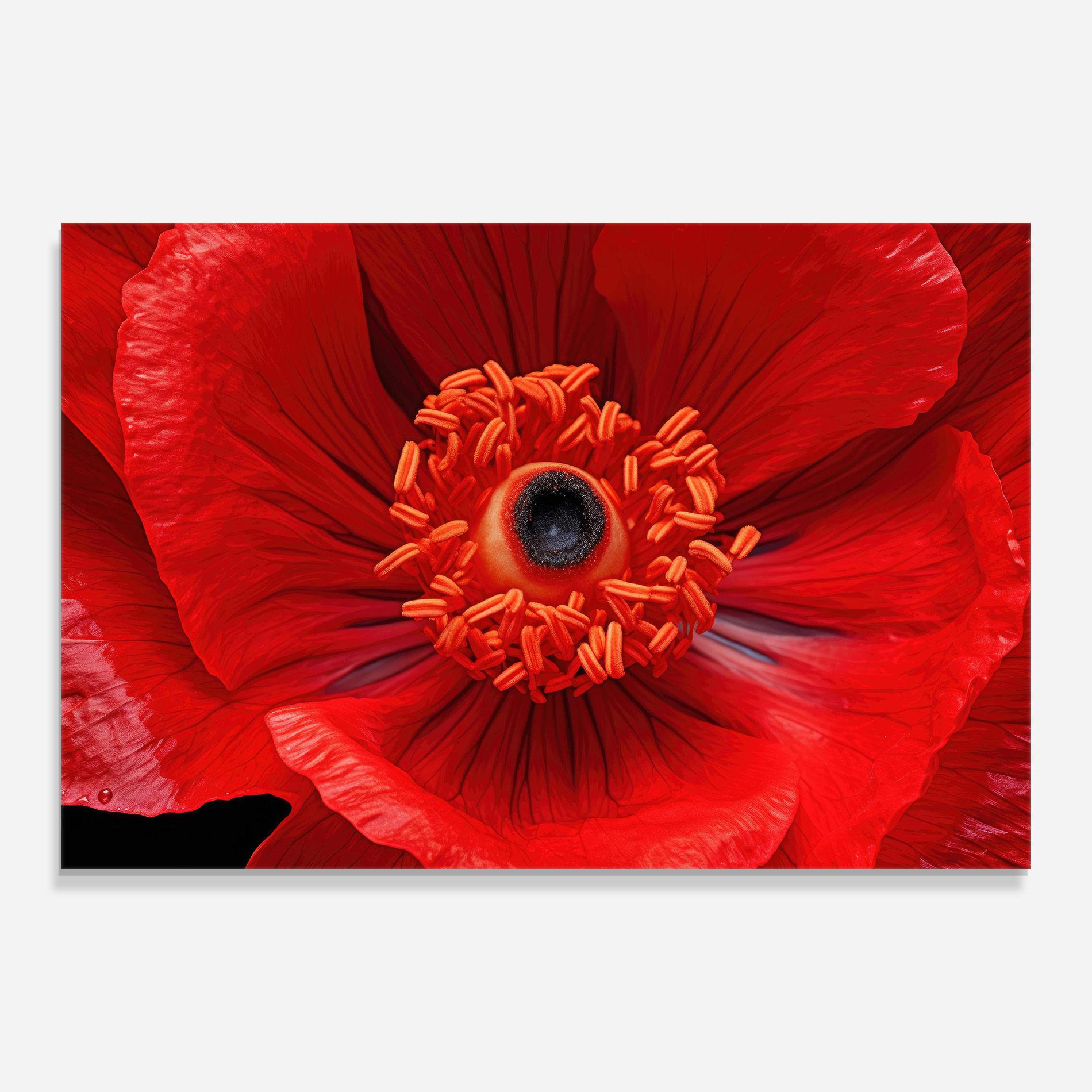 Tablou Sticla Big Poppy Close Up mockup 0