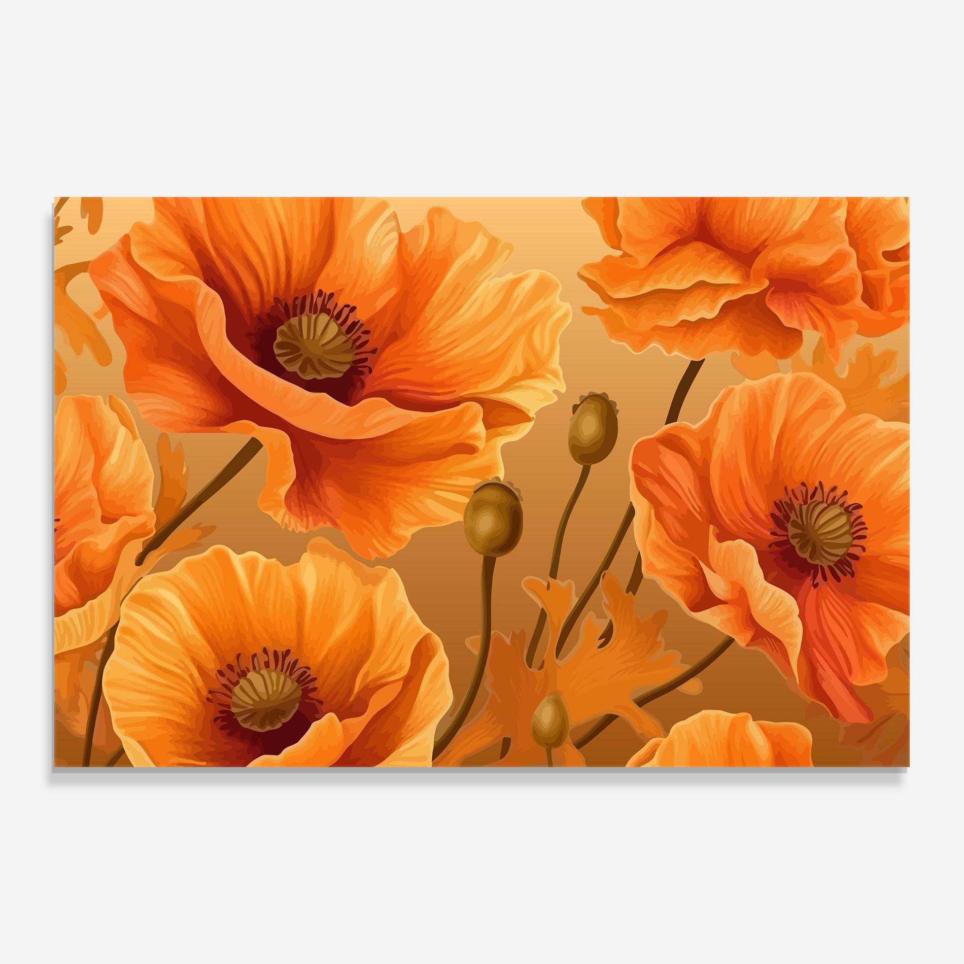 Tablou Sticla Pastel Orange Poppy mockup 0