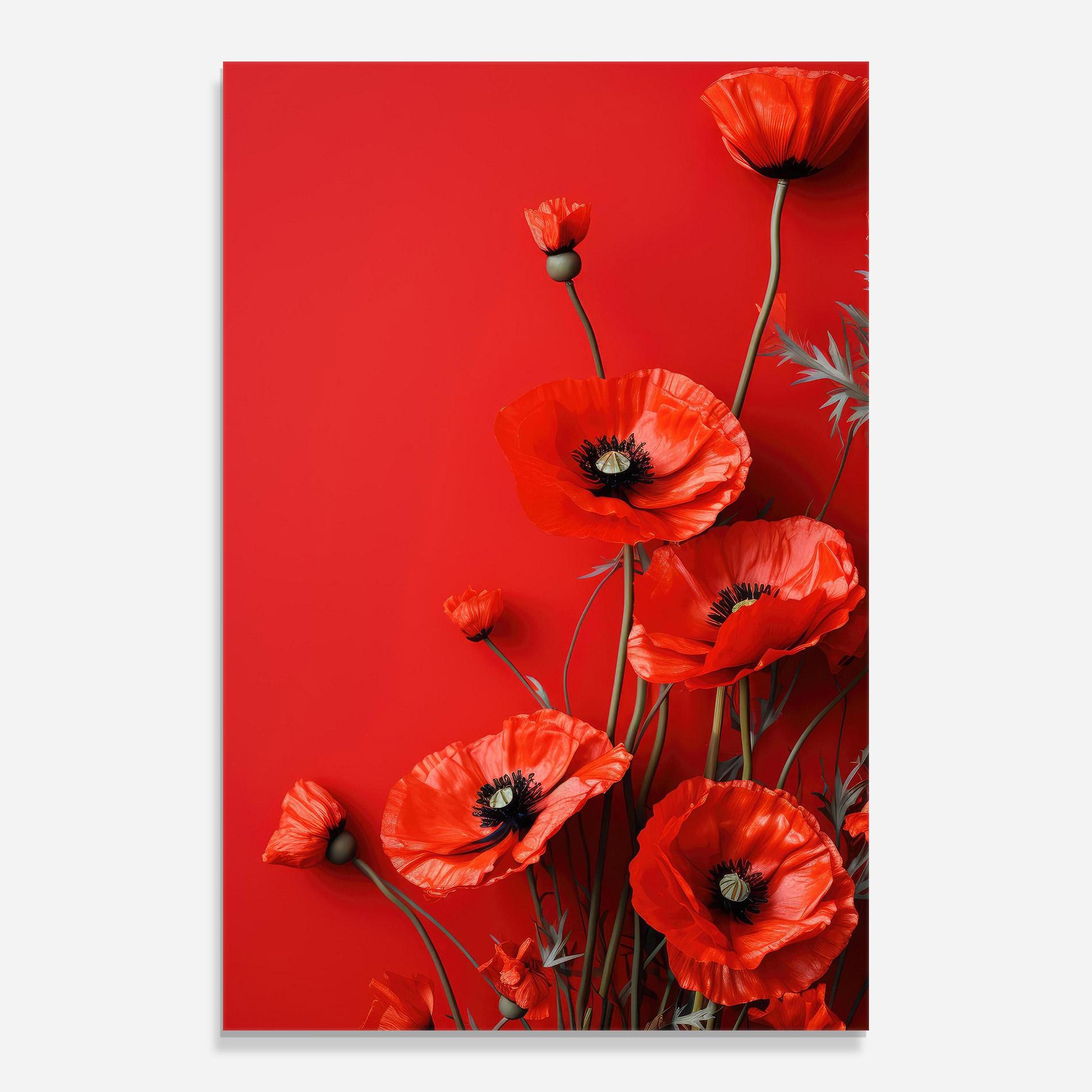 Tablou Sticla Poppies On The Table mockup 0
