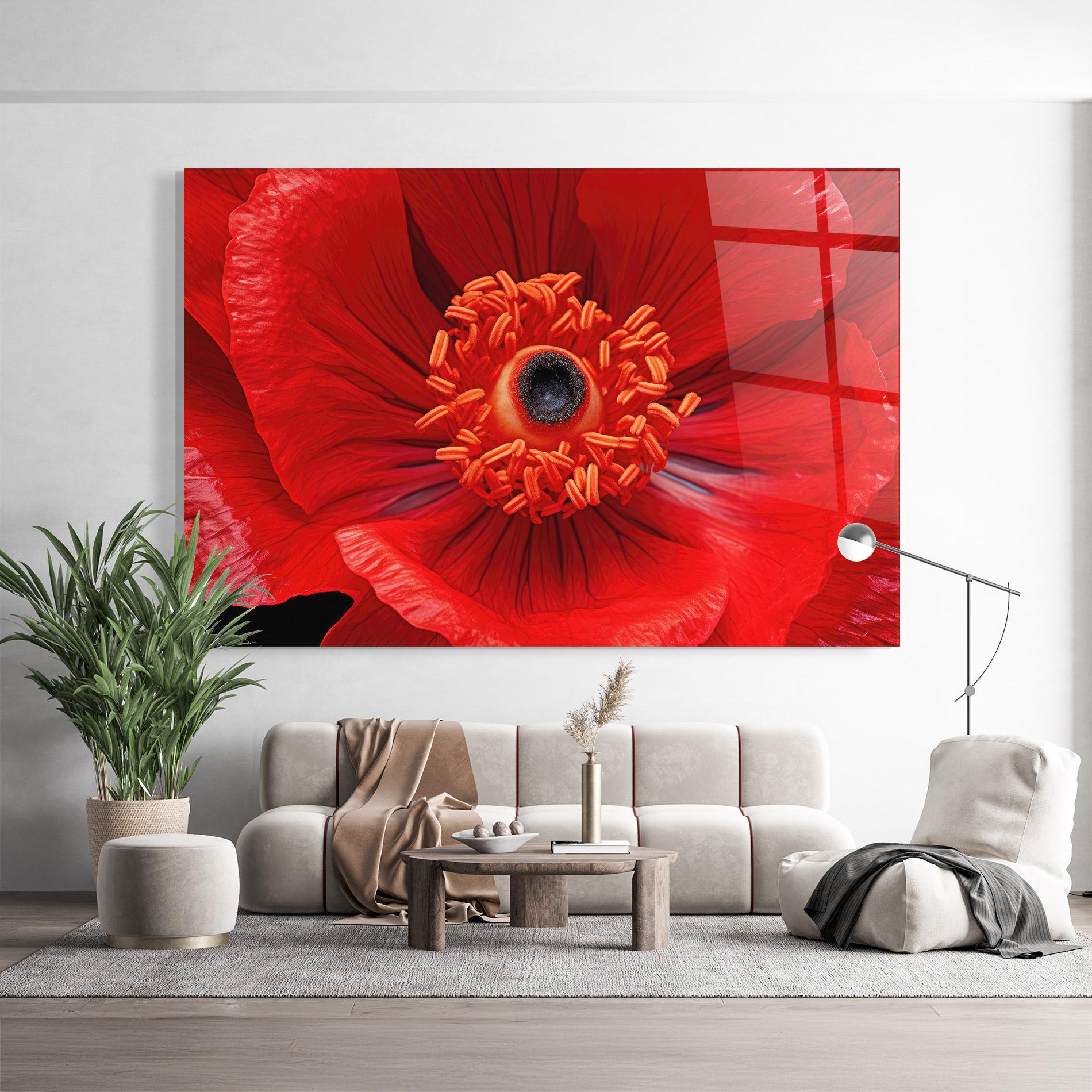 Tablou Sticla Big Poppy Close Up mockup 9