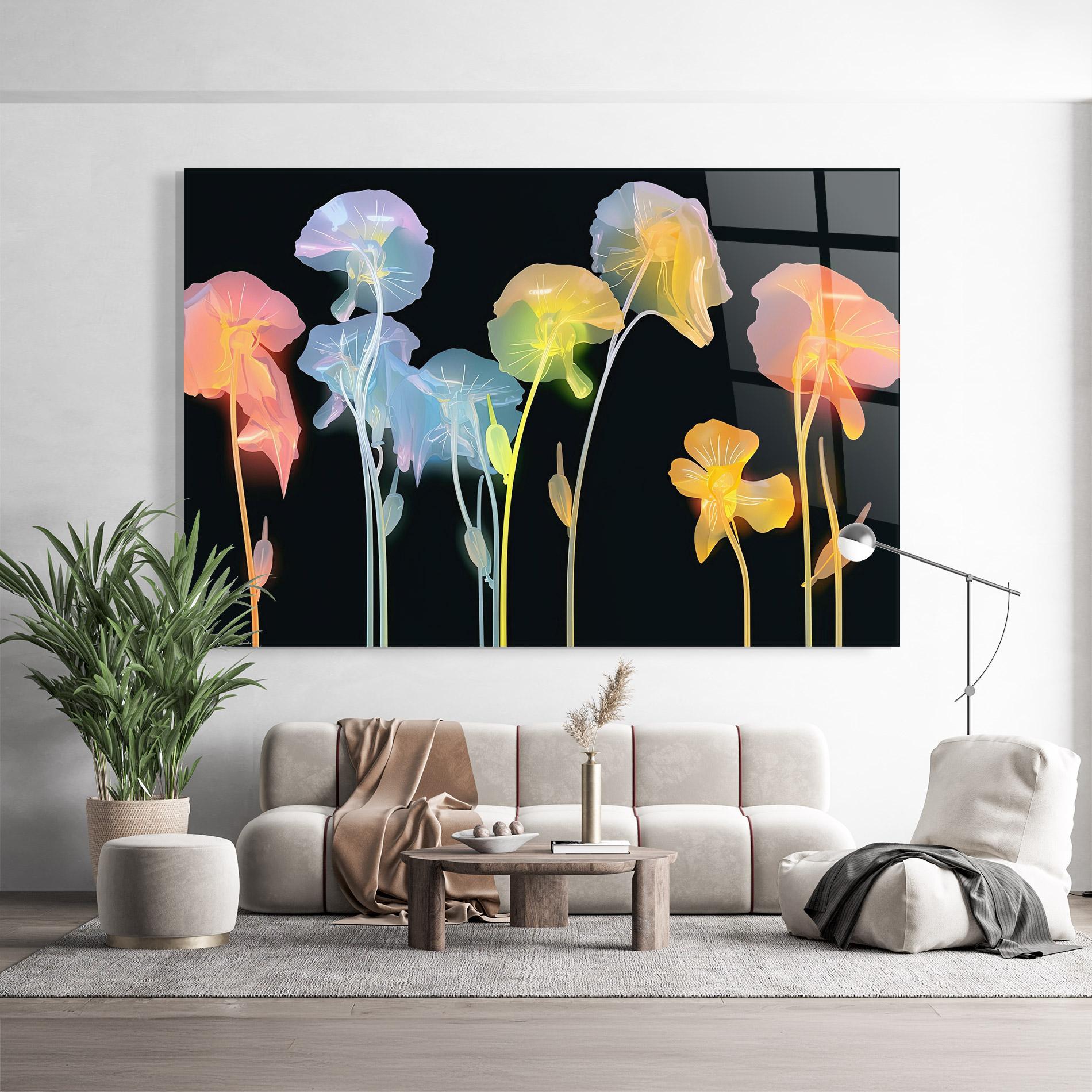 Tablou Sticla Neon Poppy mockup 9