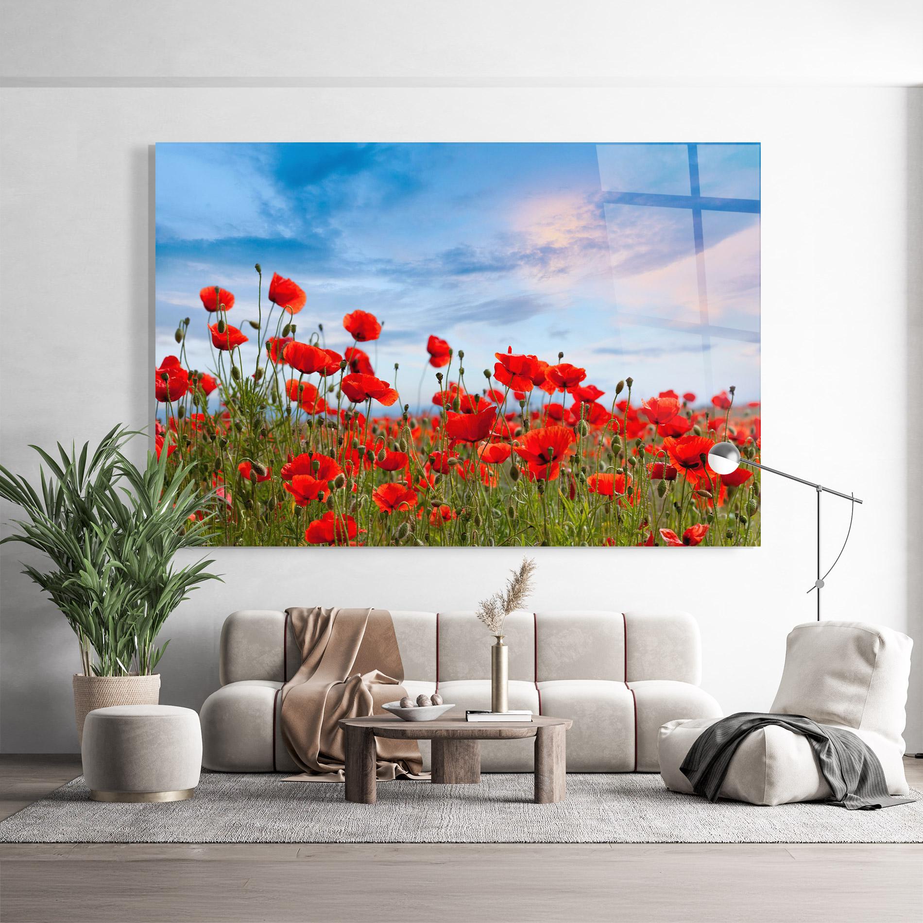 Tablou Sticla Poppy Field mockup 9