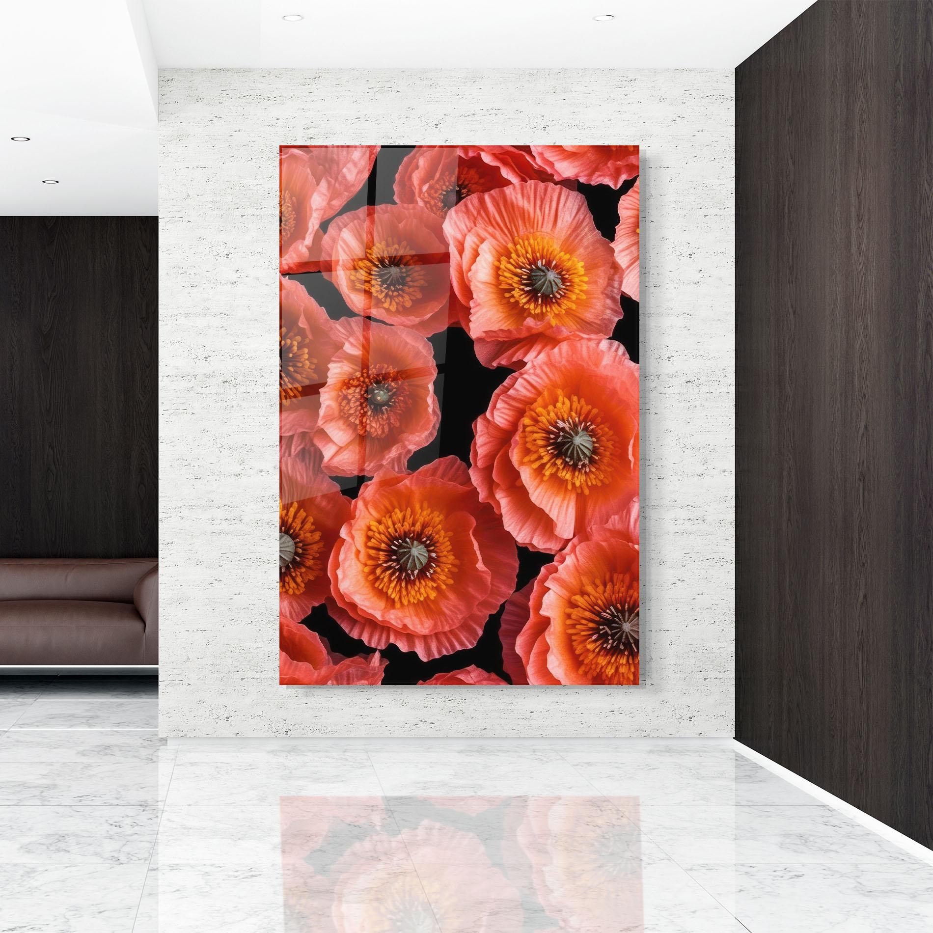 Tablou Sticla Light Red Poppies mockup 9